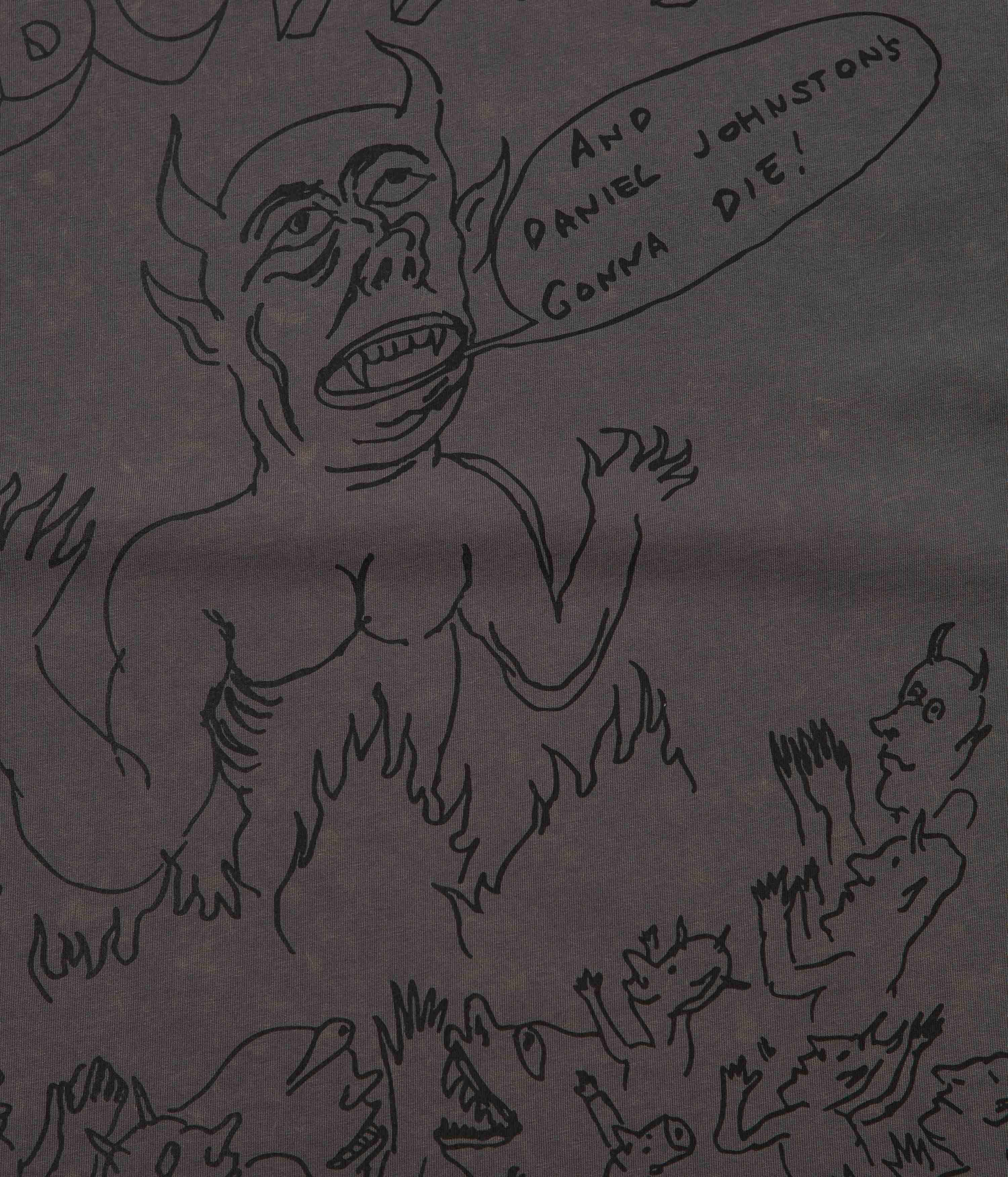 Butter Goods x Daniel Johnston Satan T-Shirt - Black Acid Wash - Image 5