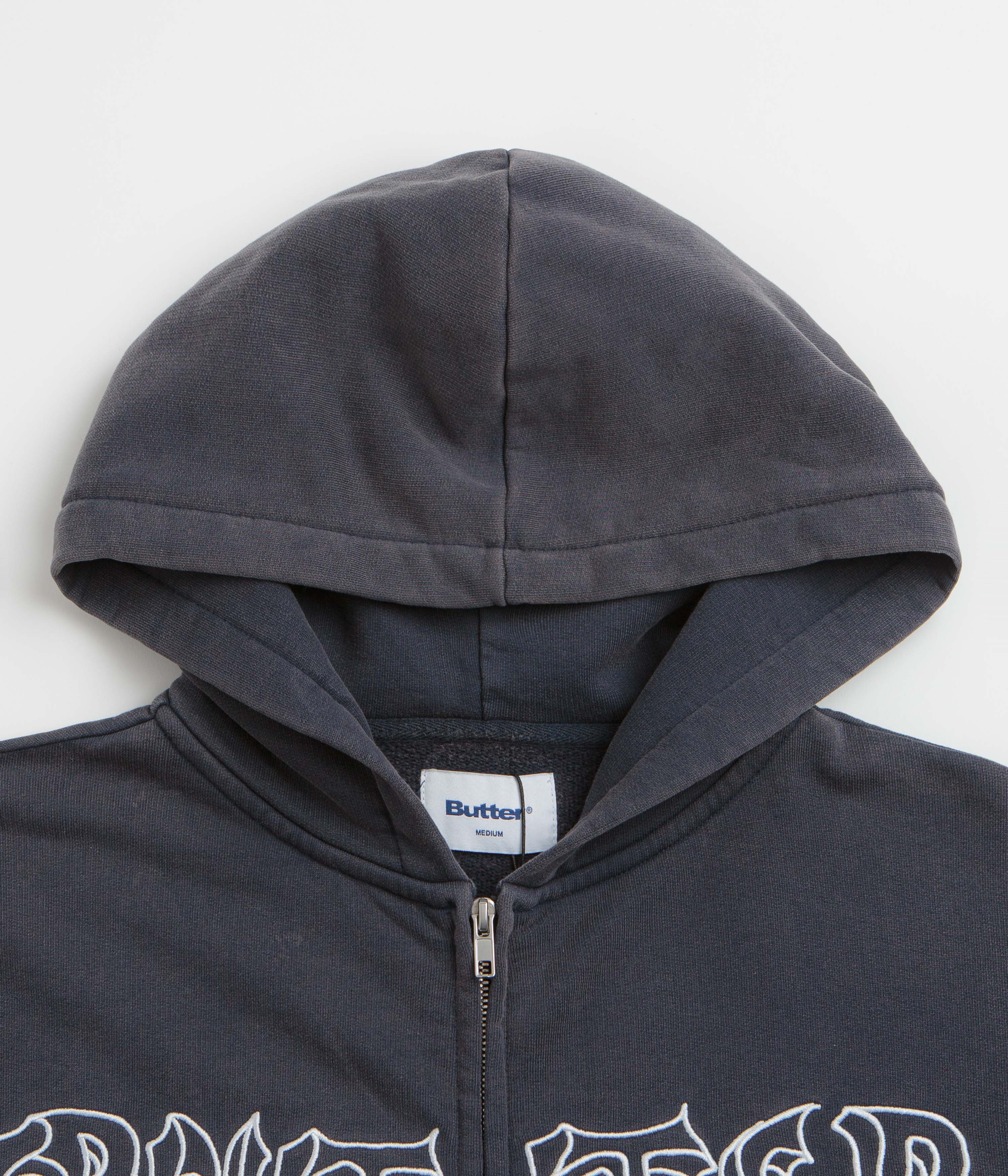 Butter Goods x Daniel Johnston Thirteen Zip-Thru Hoodie - Washed Navy - Image 3