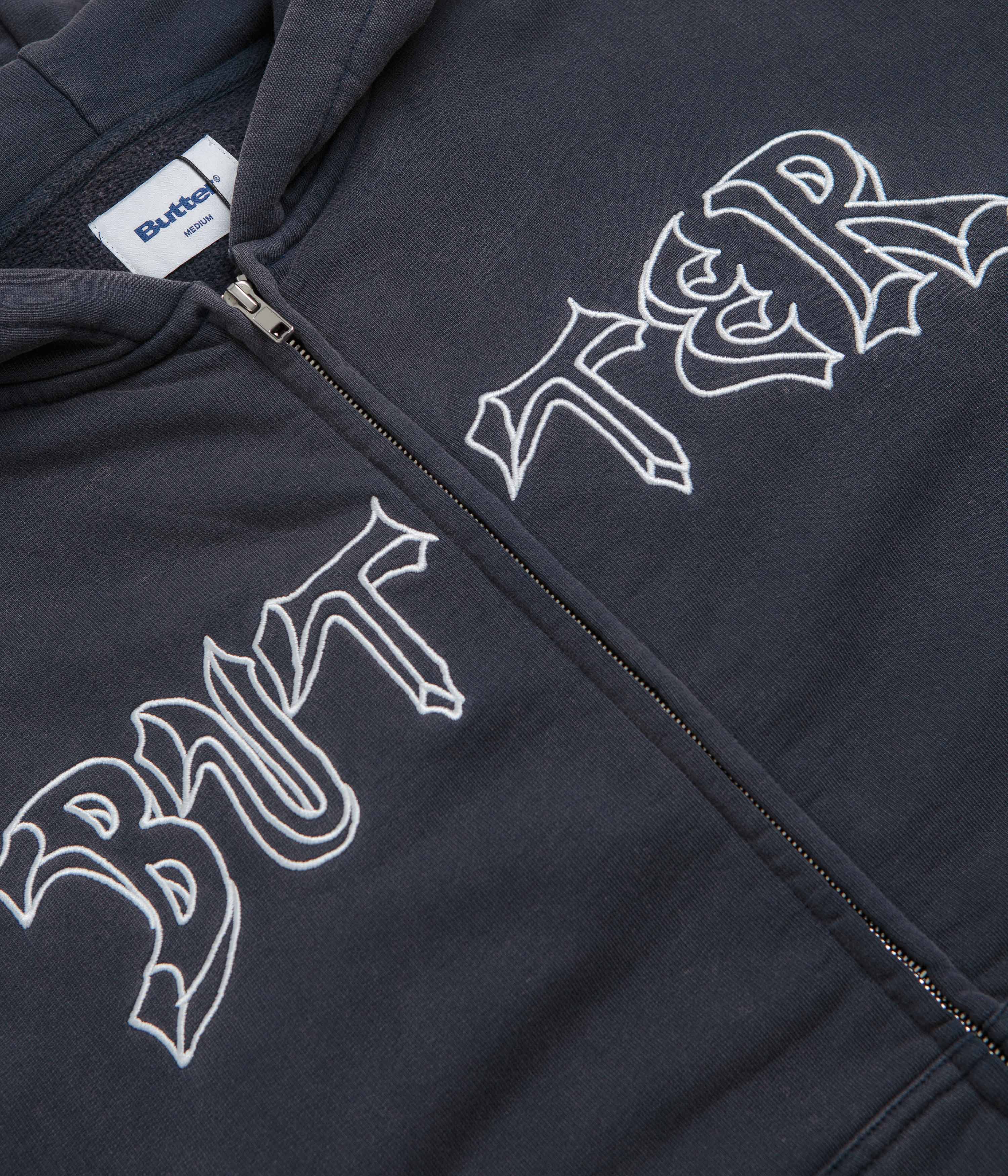 Butter Goods x Daniel Johnston Thirteen Zip-Thru Hoodie - Washed Navy - Image 4