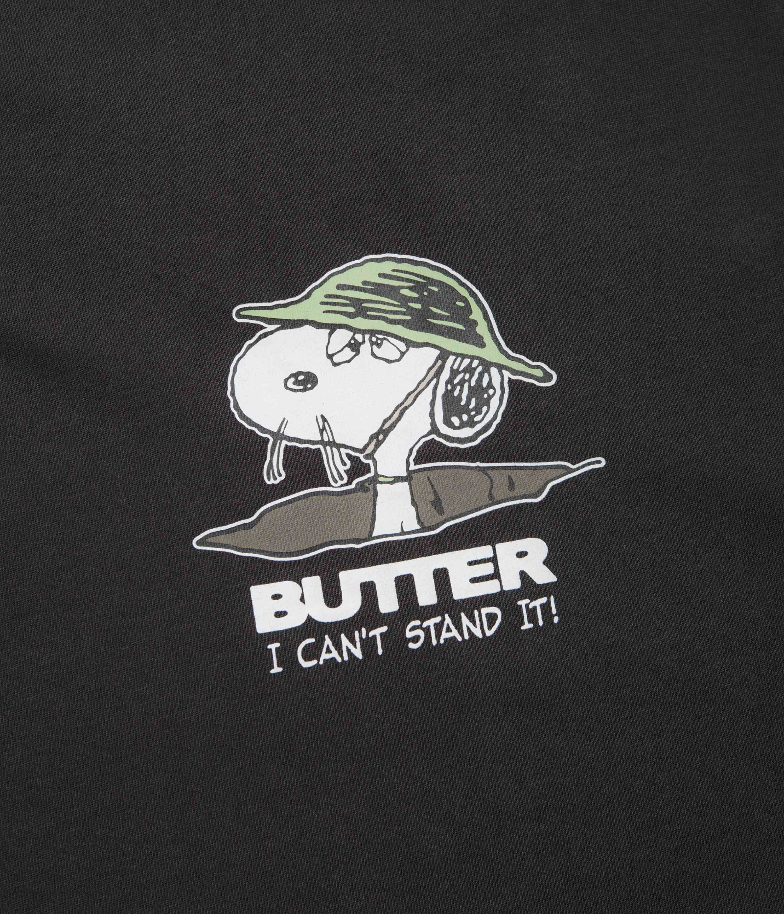Butter Goods x Peanuts Can't Stand It T-Shirt - Washed Black - Image 2