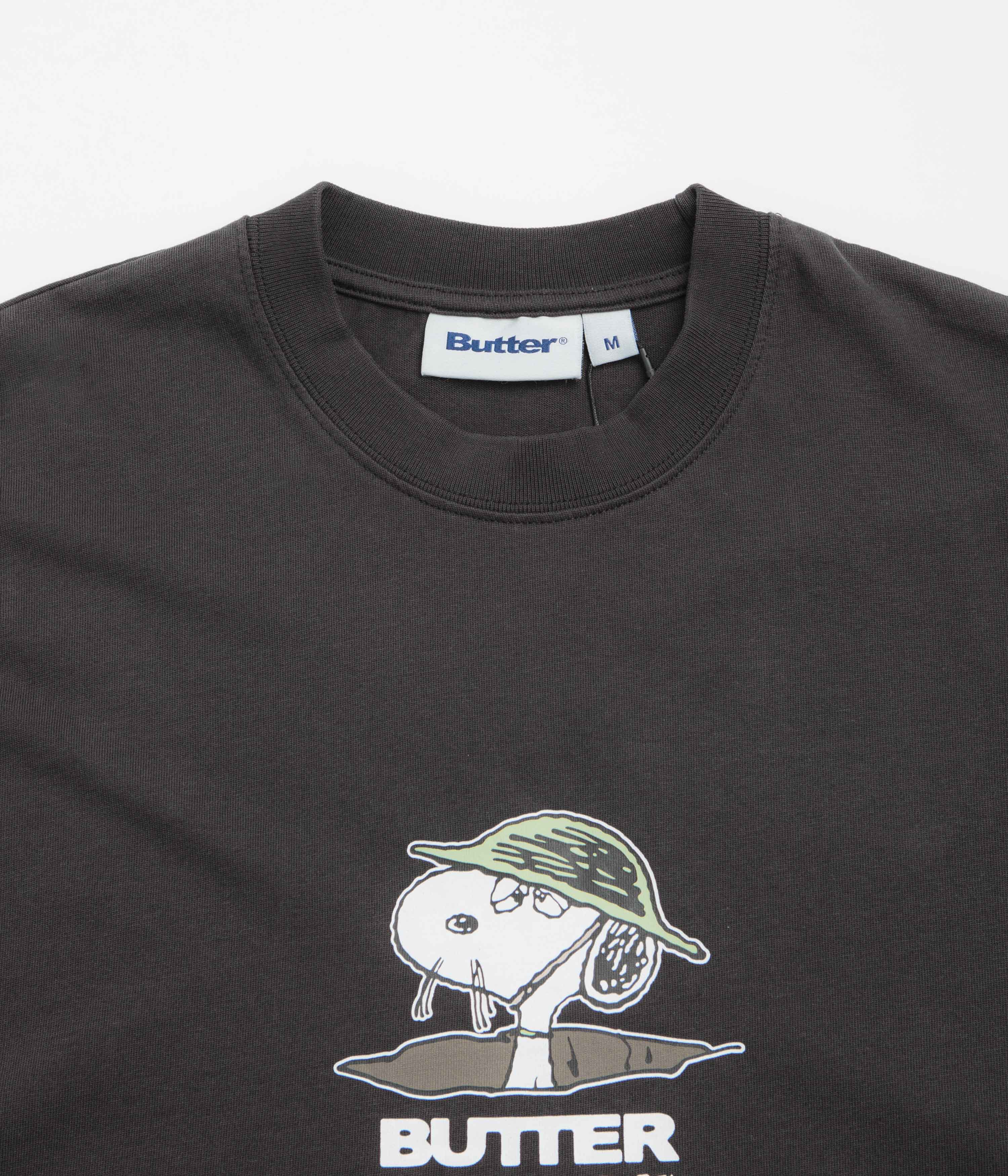 Butter Goods x Peanuts Can't Stand It T-Shirt - Washed Black - Image 3