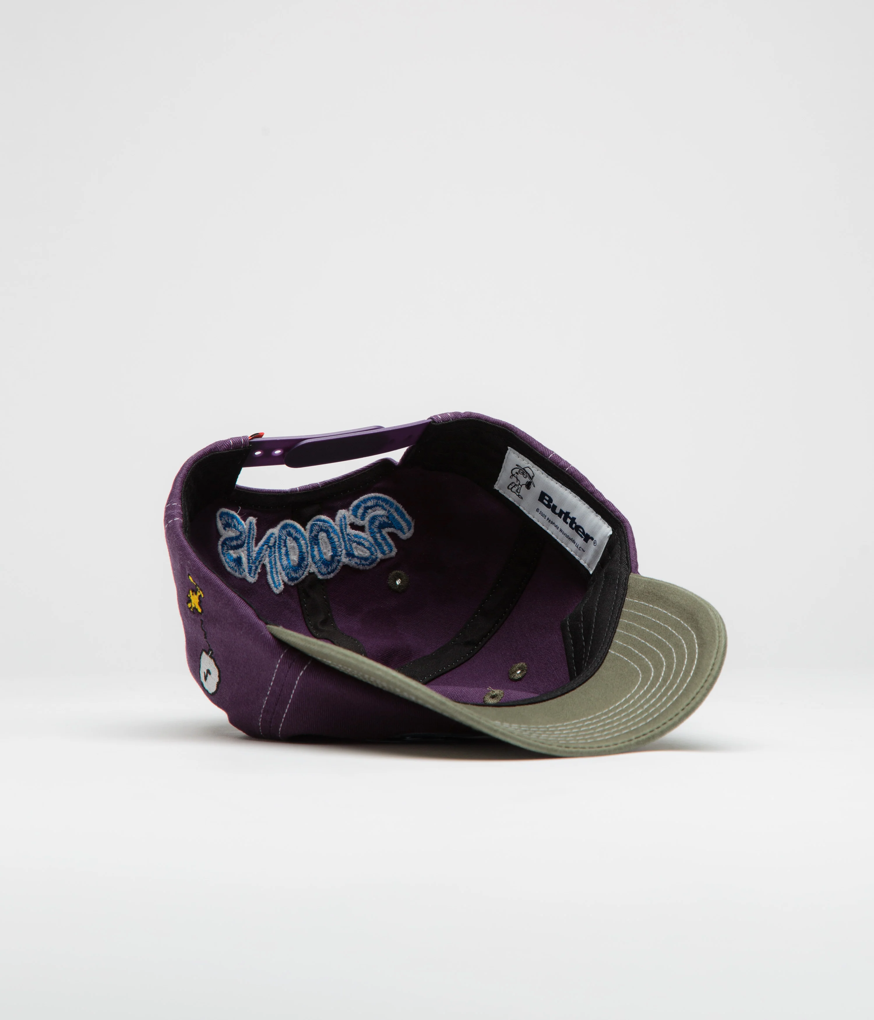 Butter Goods x Peanuts Music Cap - Washed Purple / Fern - Image 4