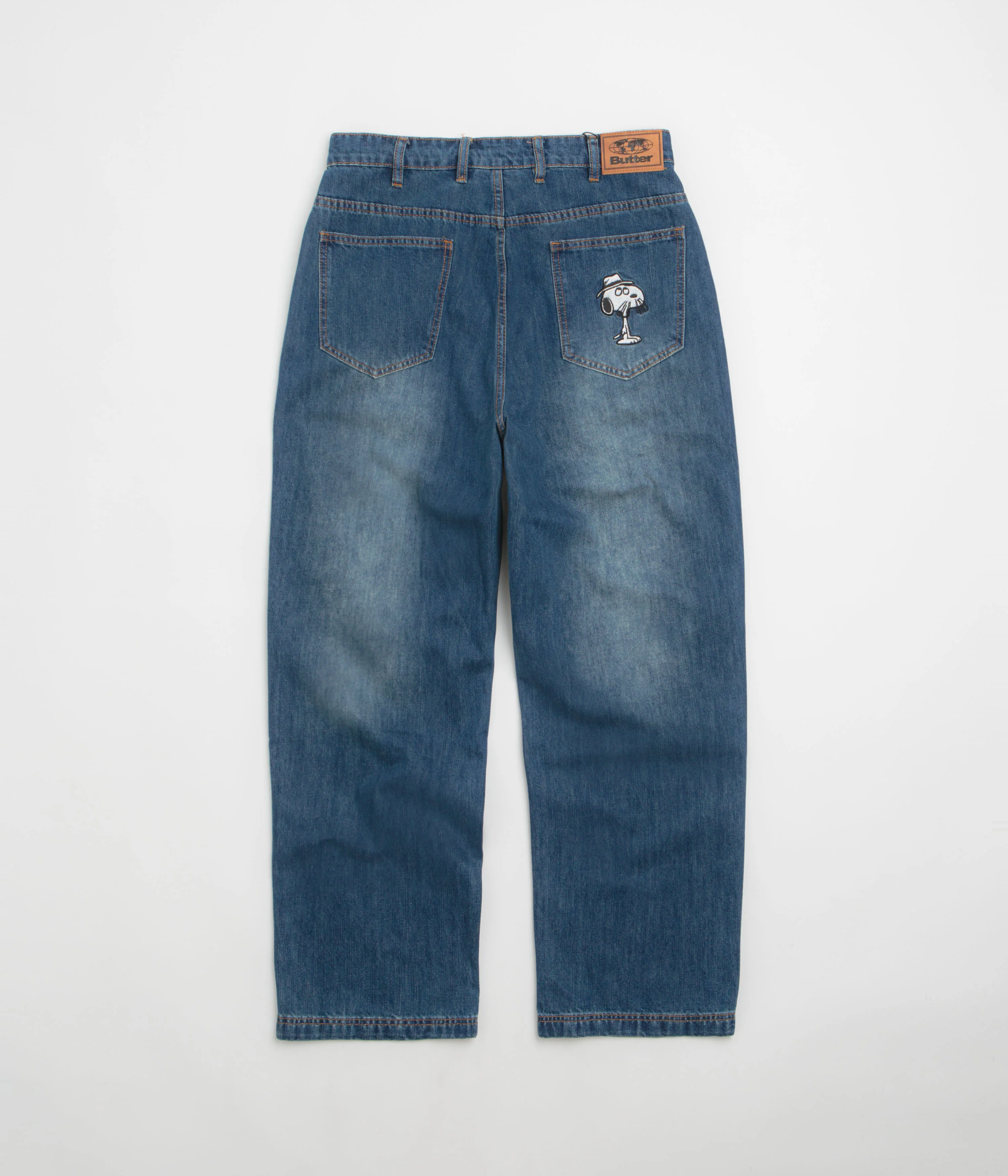 Butter Goods x Peanuts Spike Denim Jeans - Distressed Indigo - Image 3