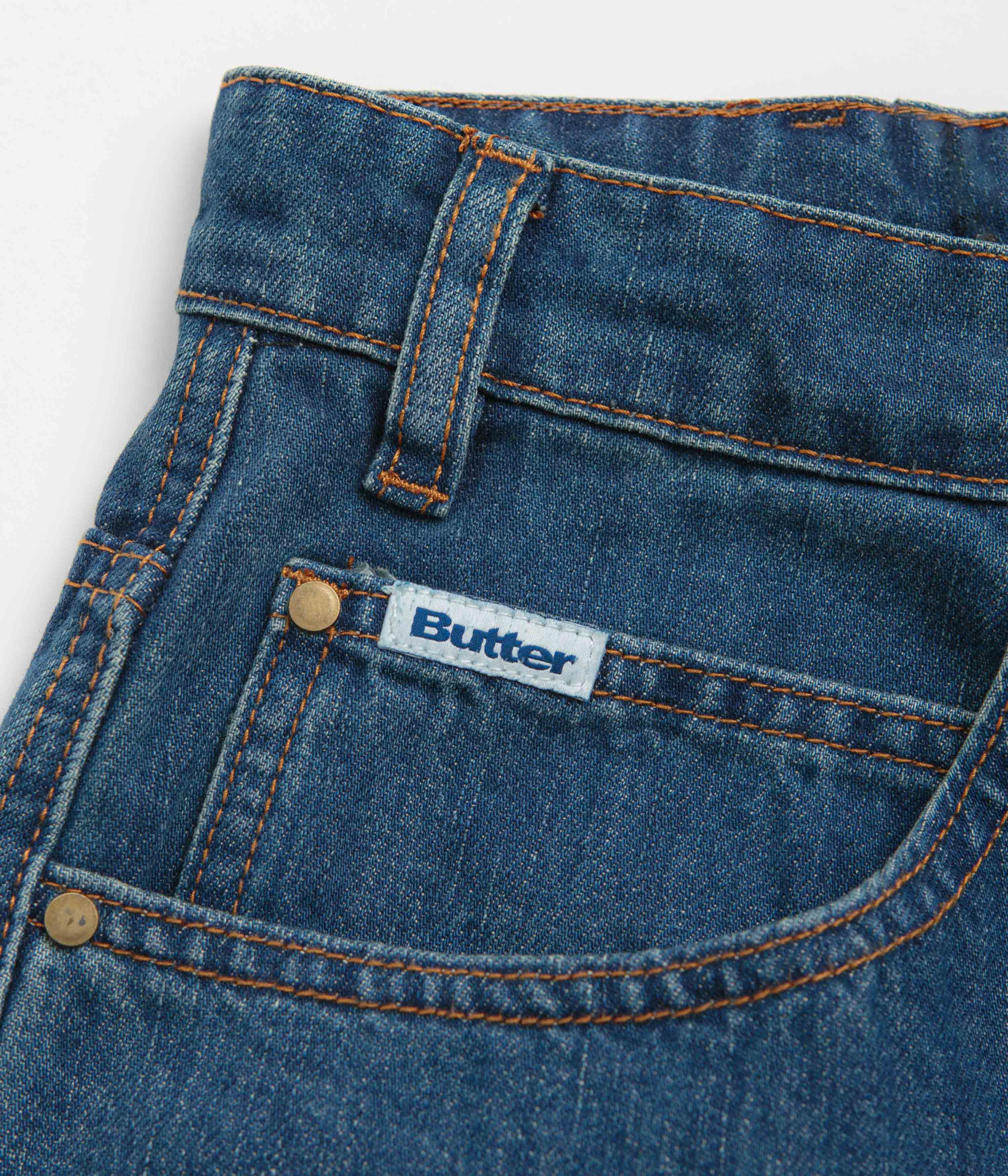 Butter Goods x Peanuts Spike Denim Jeans - Distressed Indigo - Image 4