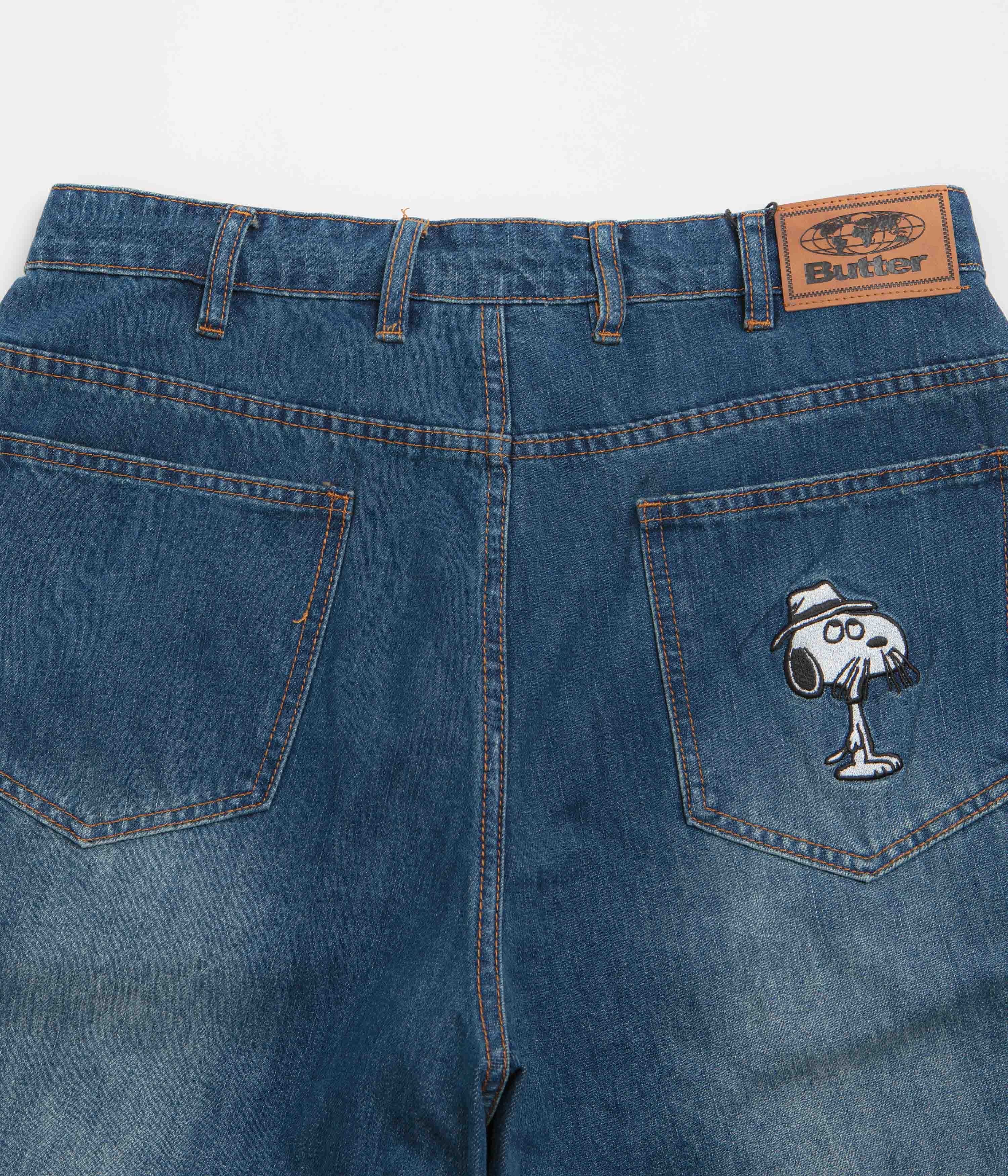 Butter Goods x Peanuts Spike Denim Jeans - Distressed Indigo - Image 7