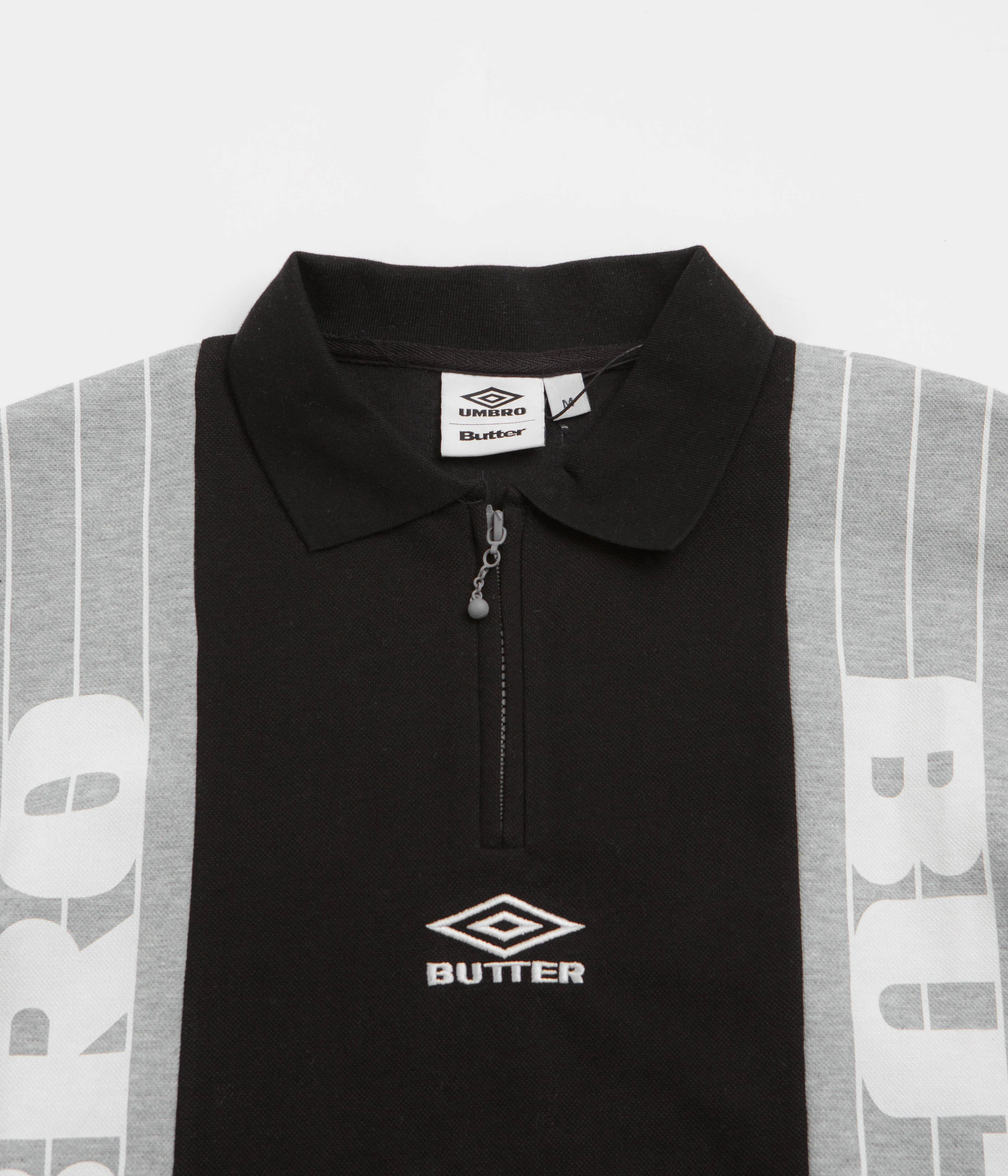 Butter Goods x Umbro Athletica Polo Shirt - Black - Image 2