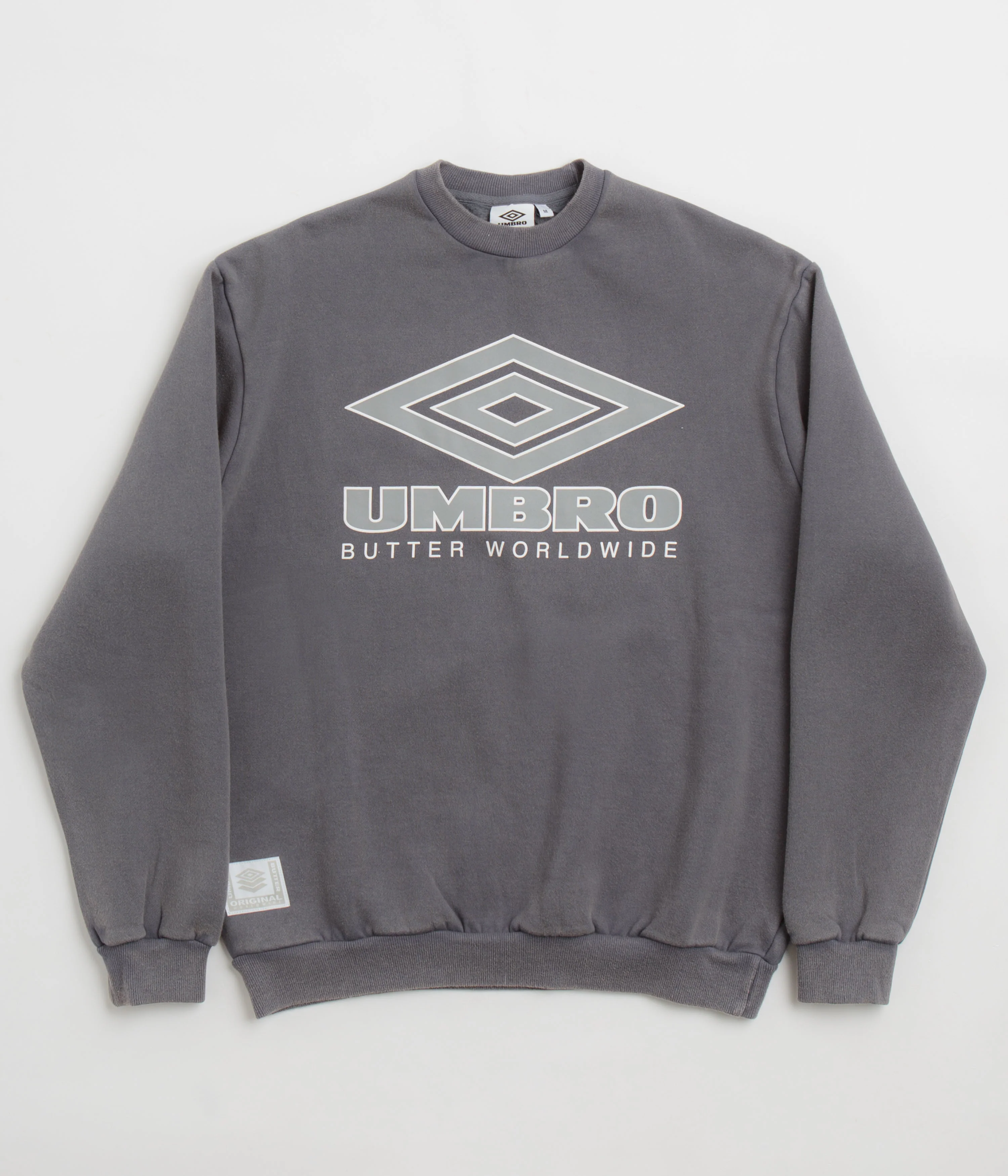 Butter Goods x Umbro Diamond Logo Crewneck Sweatshirt - Washed Slate