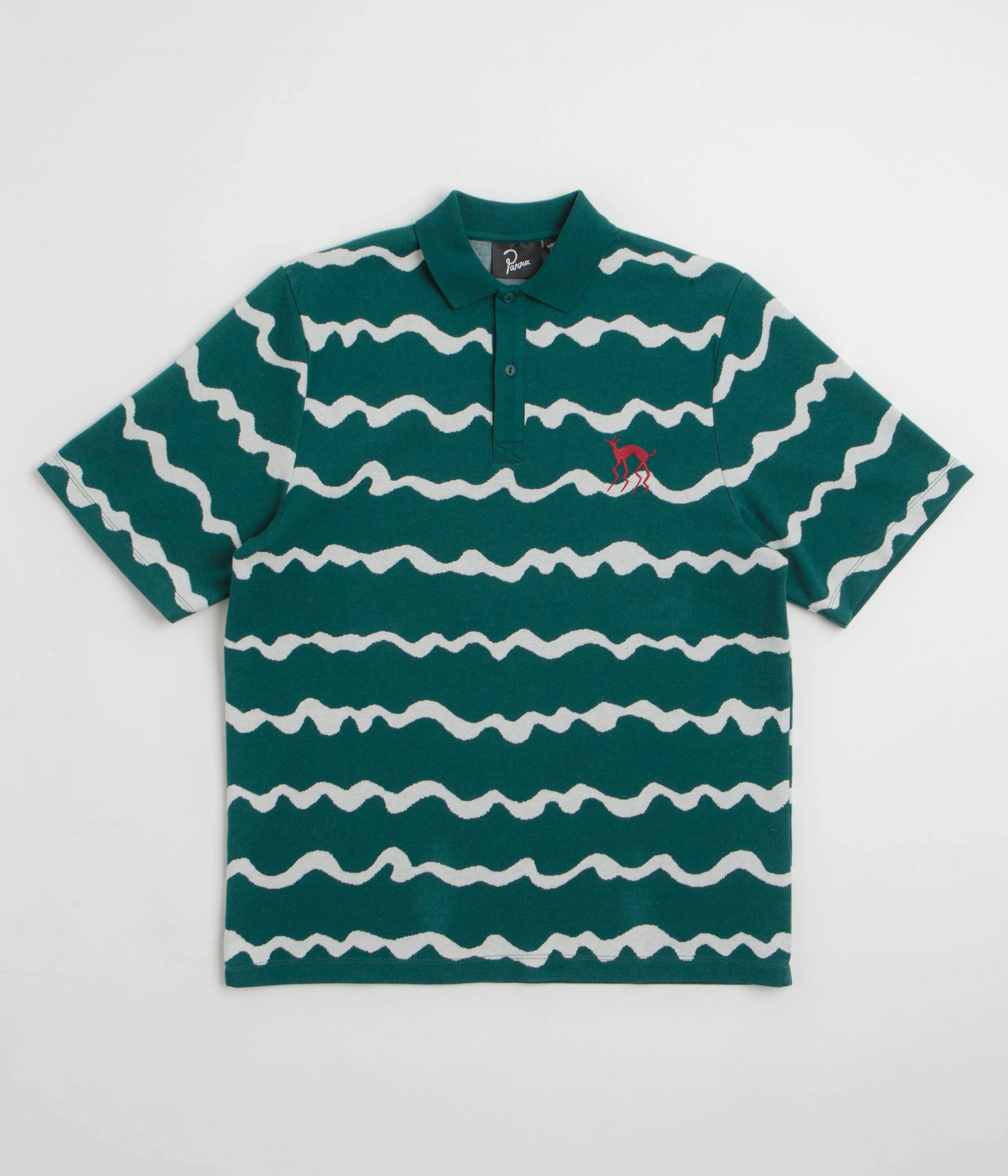 by Parra Broken Waves Polo Shirt - Pine Green