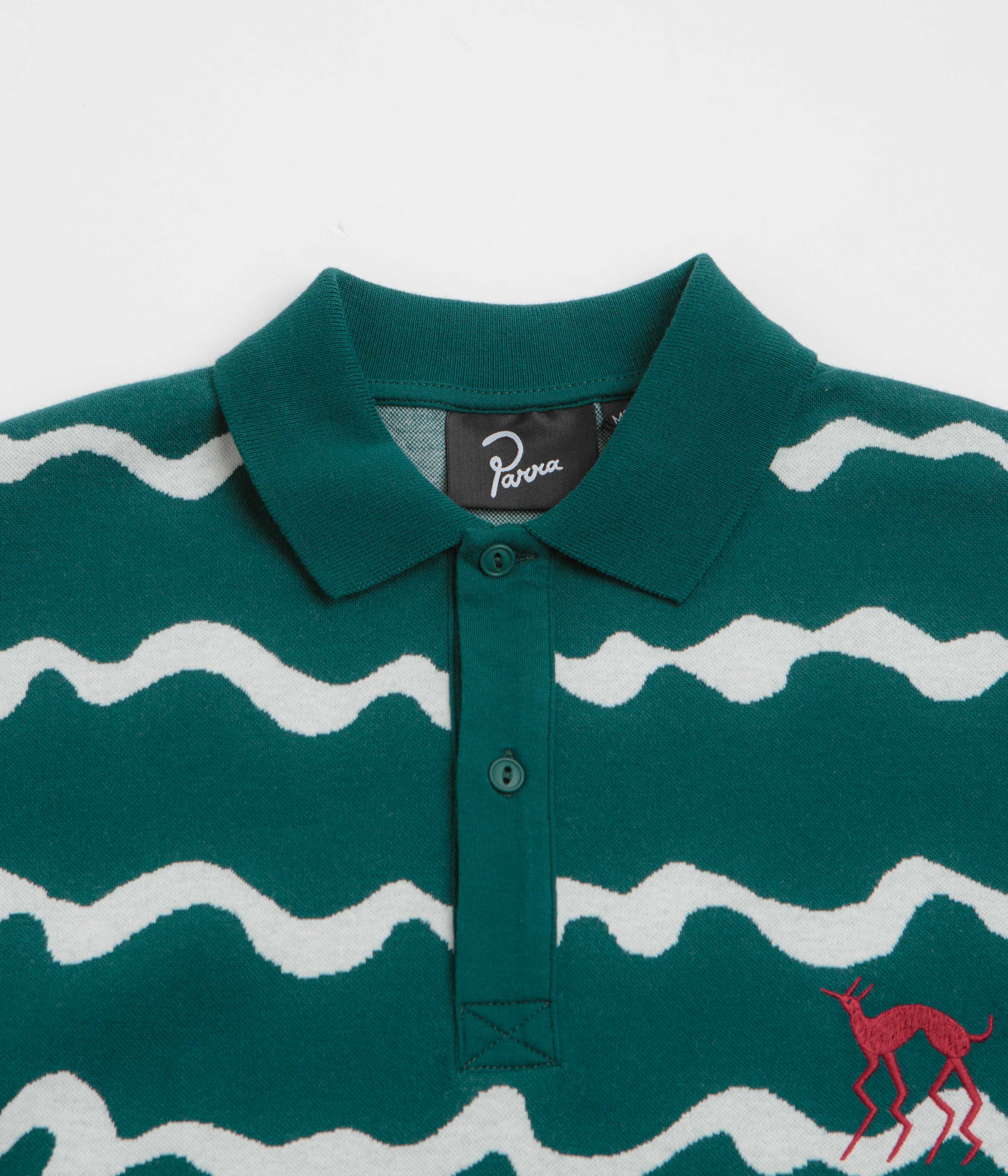 by Parra Broken Waves Polo Shirt - Pine Green - Image 2