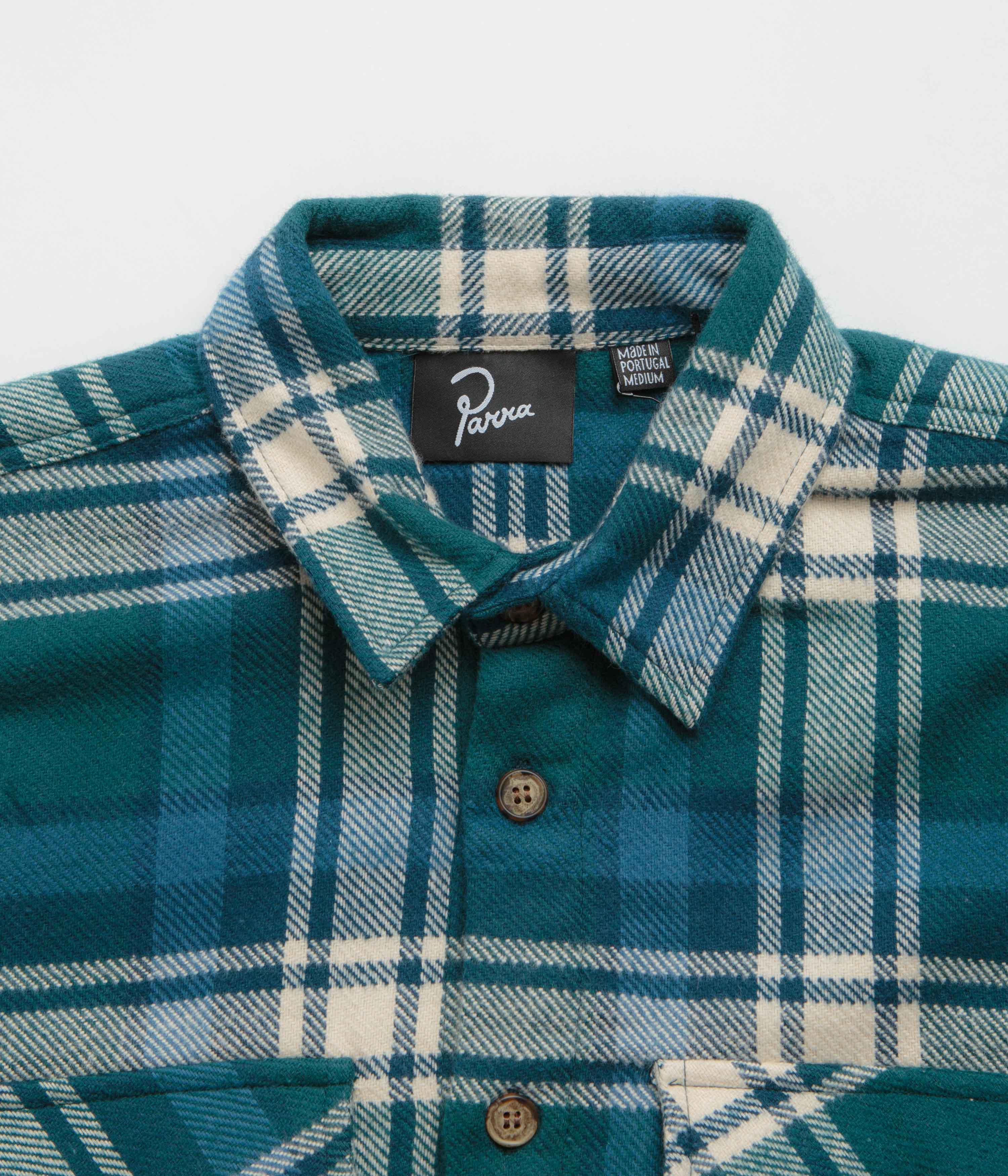 by Parra Crow Flannel Shirt - Pine Green - Image 5