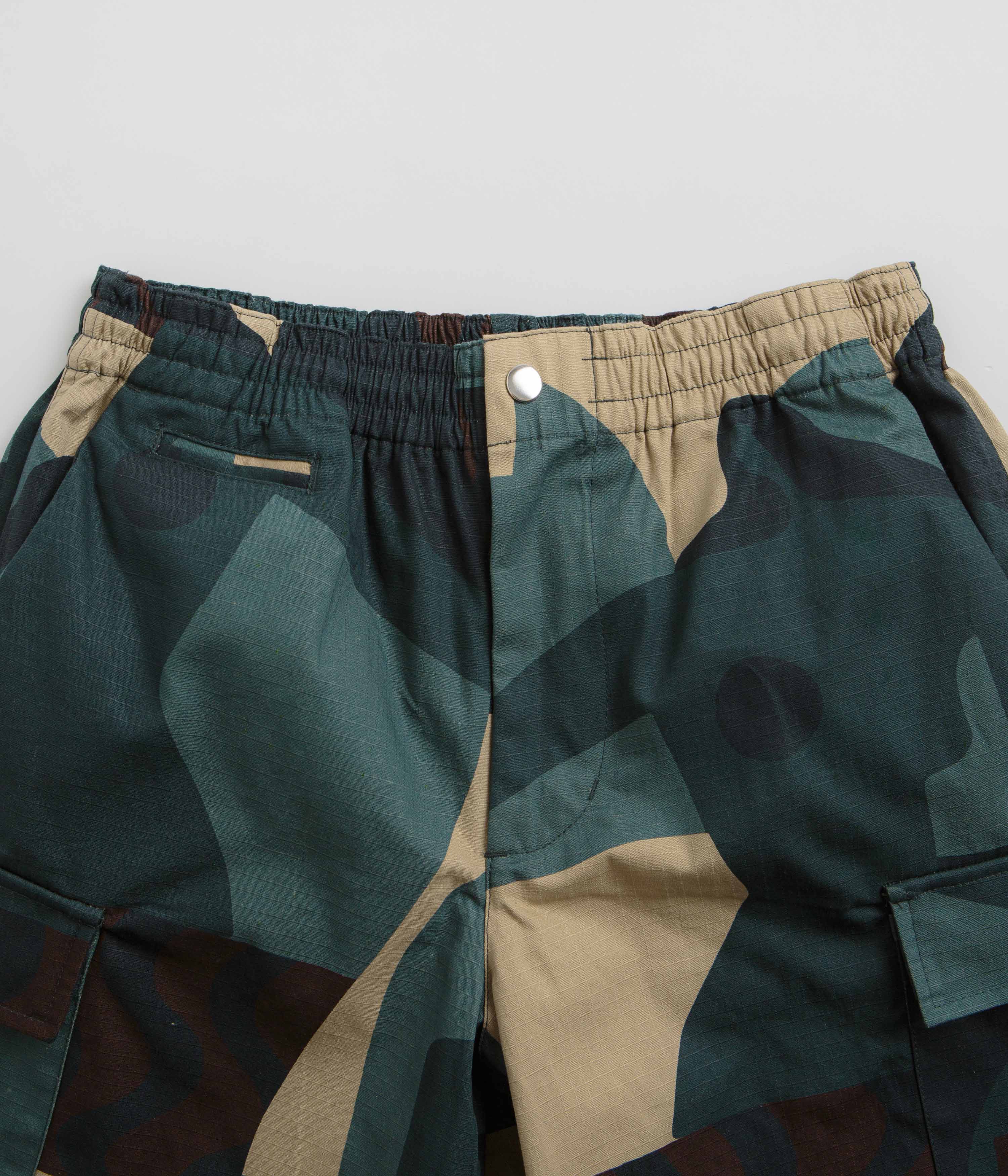 by Parra Distorted Camo Shorts - Green - Image 4