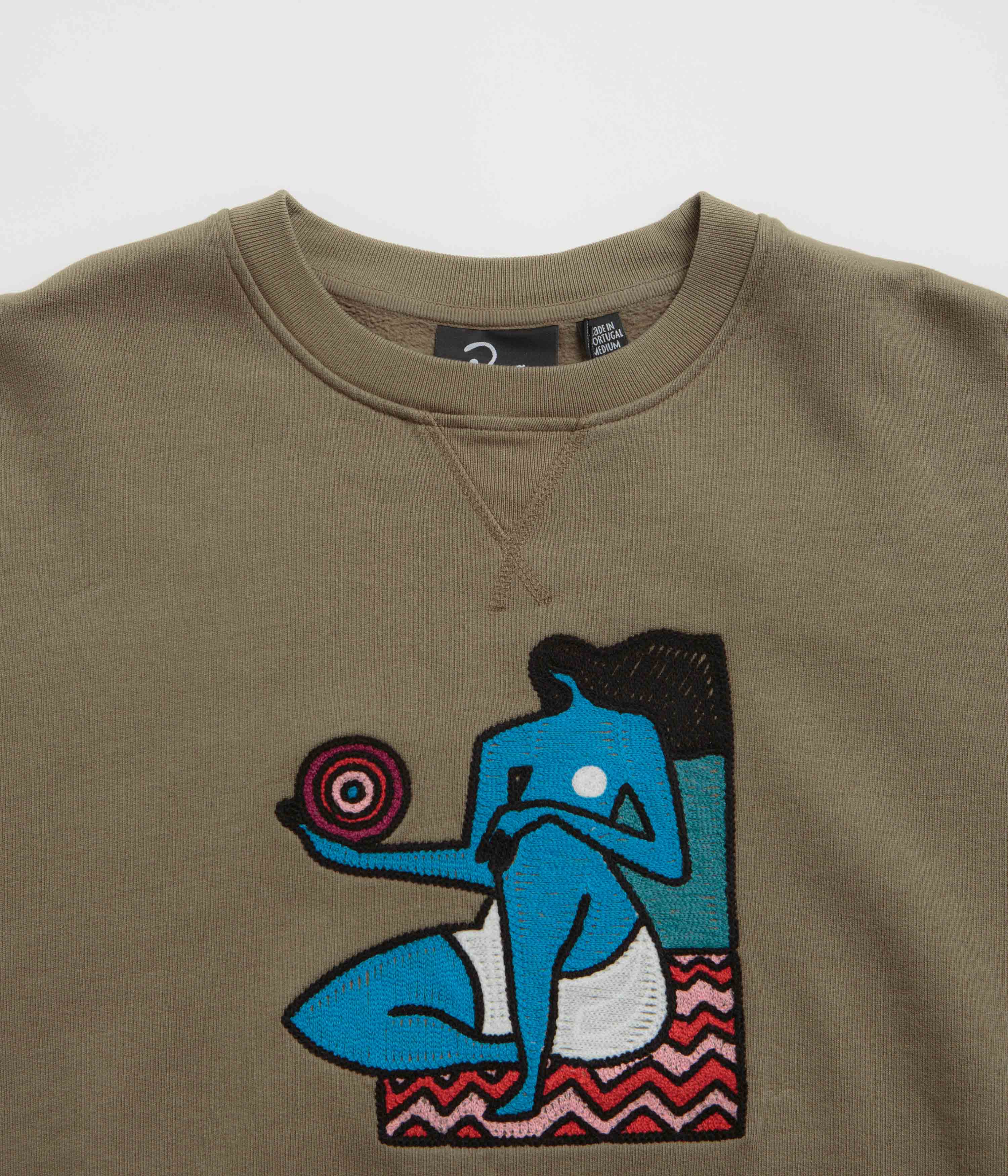 by Parra Future Visions Crewneck Sweatshirt - Stone Grey - Image 2