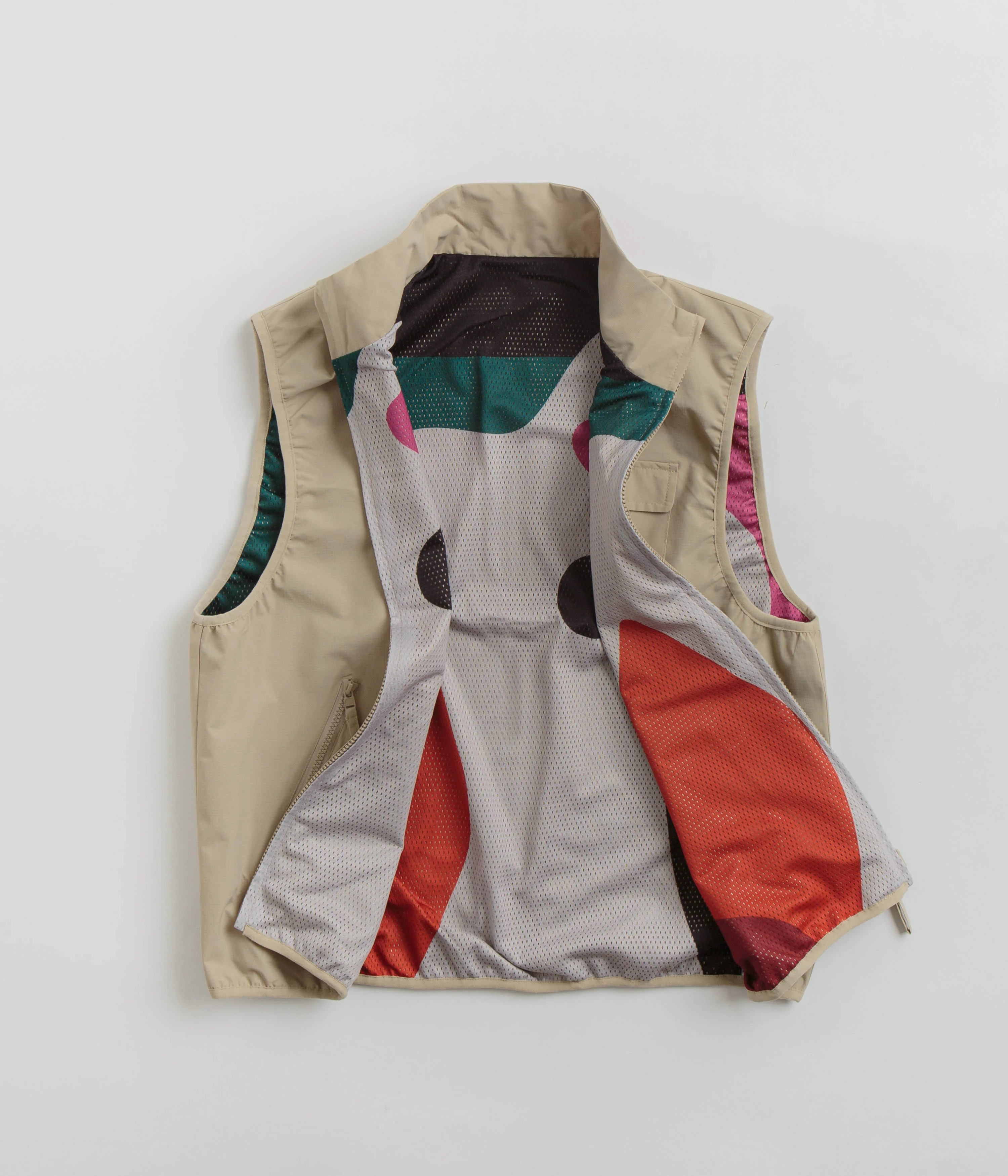 by Parra Ghost Cave Reversible Vest - Tan - Image 3
