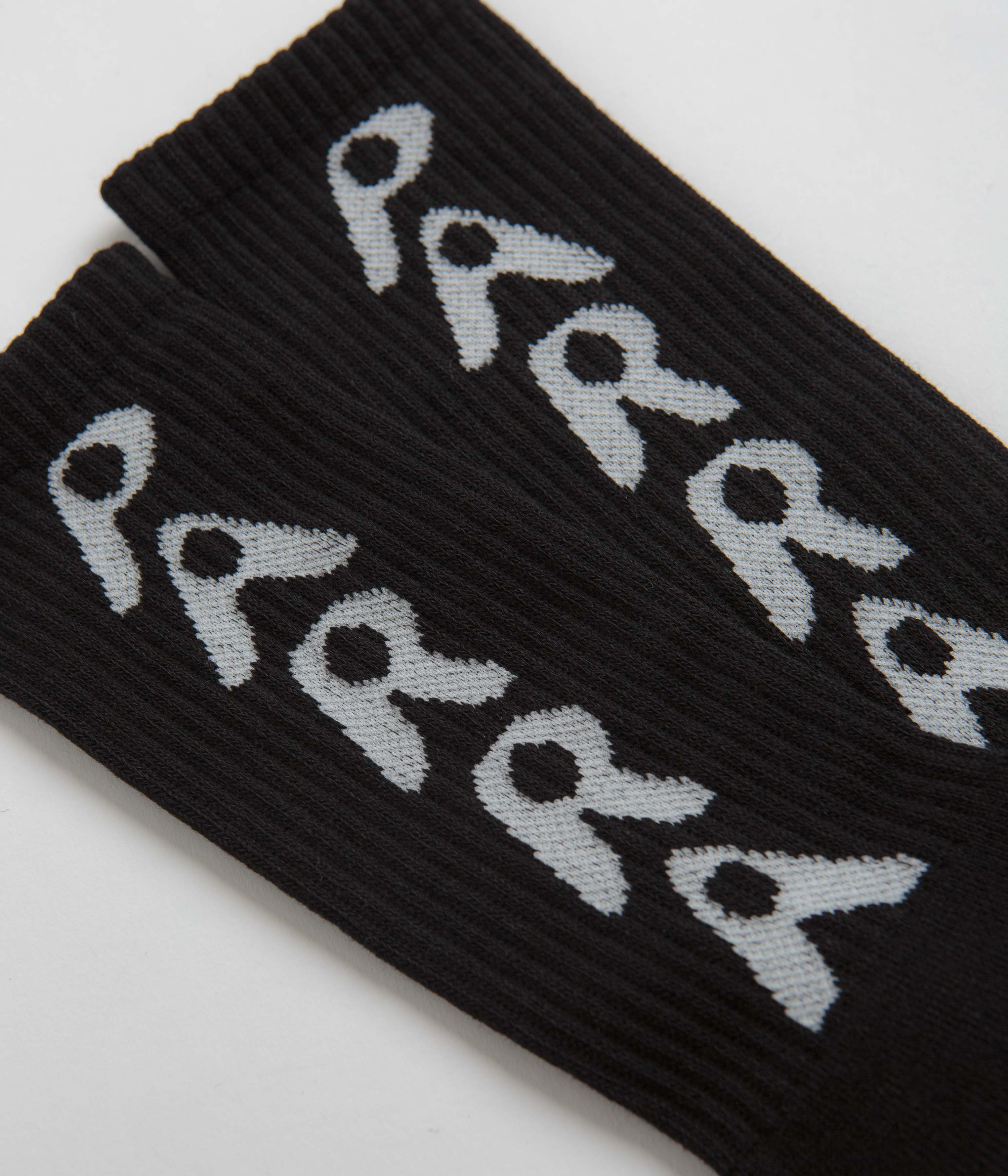 by Parra Hole Logo Crew Socks - Black - Image 2