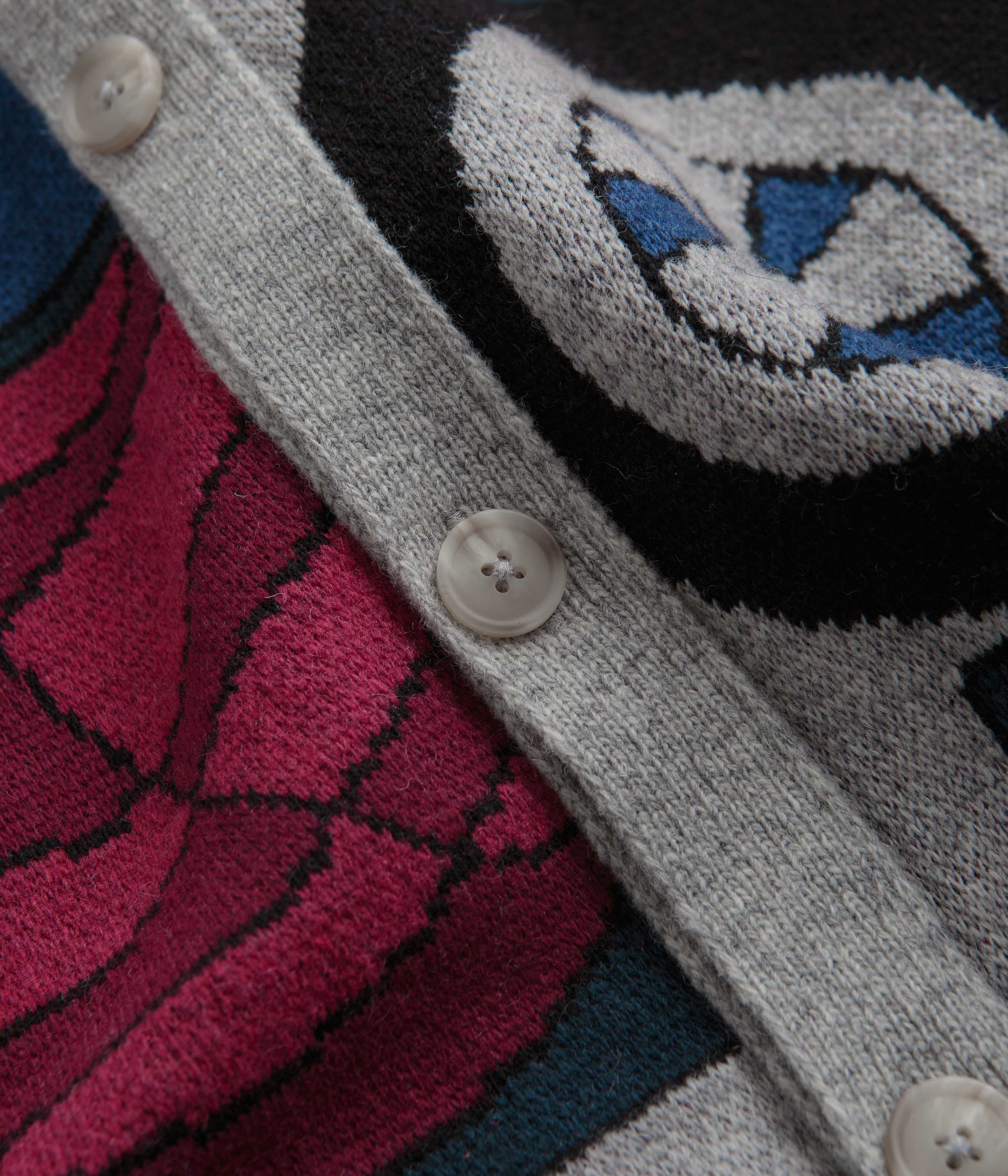 by Parra No Parking Knitted Cardigan - Grey Melange - Image 3
