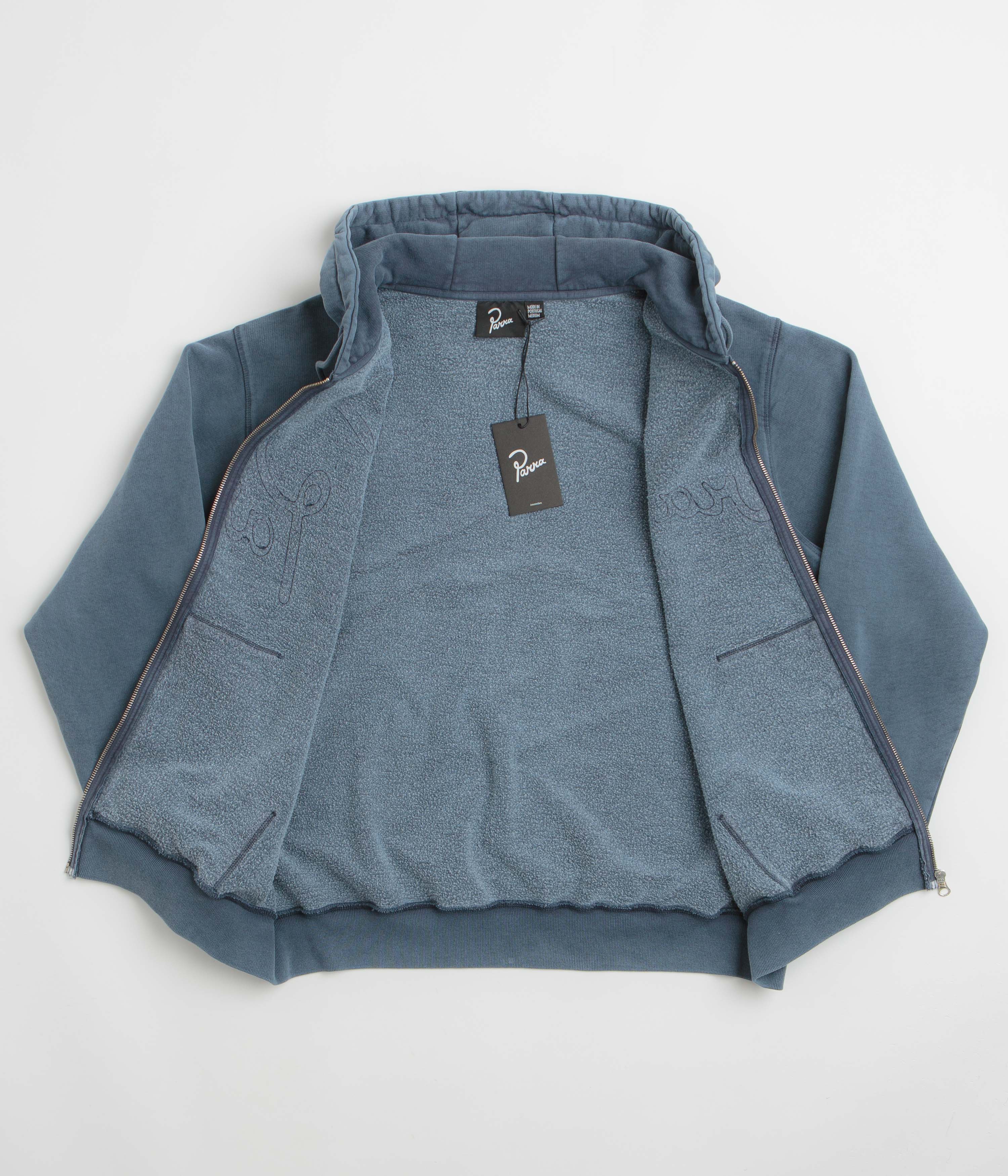 by Parra Not Fade Away Zip Hoodie - Washed Dark Grey - Image 2