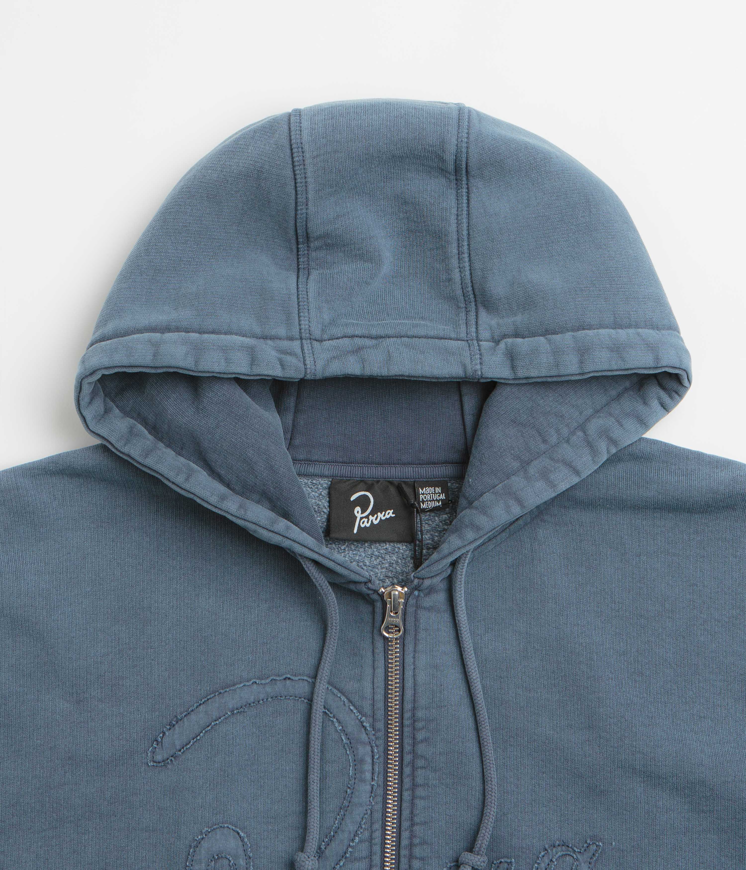 by Parra Not Fade Away Zip Hoodie - Washed Dark Grey - Image 3