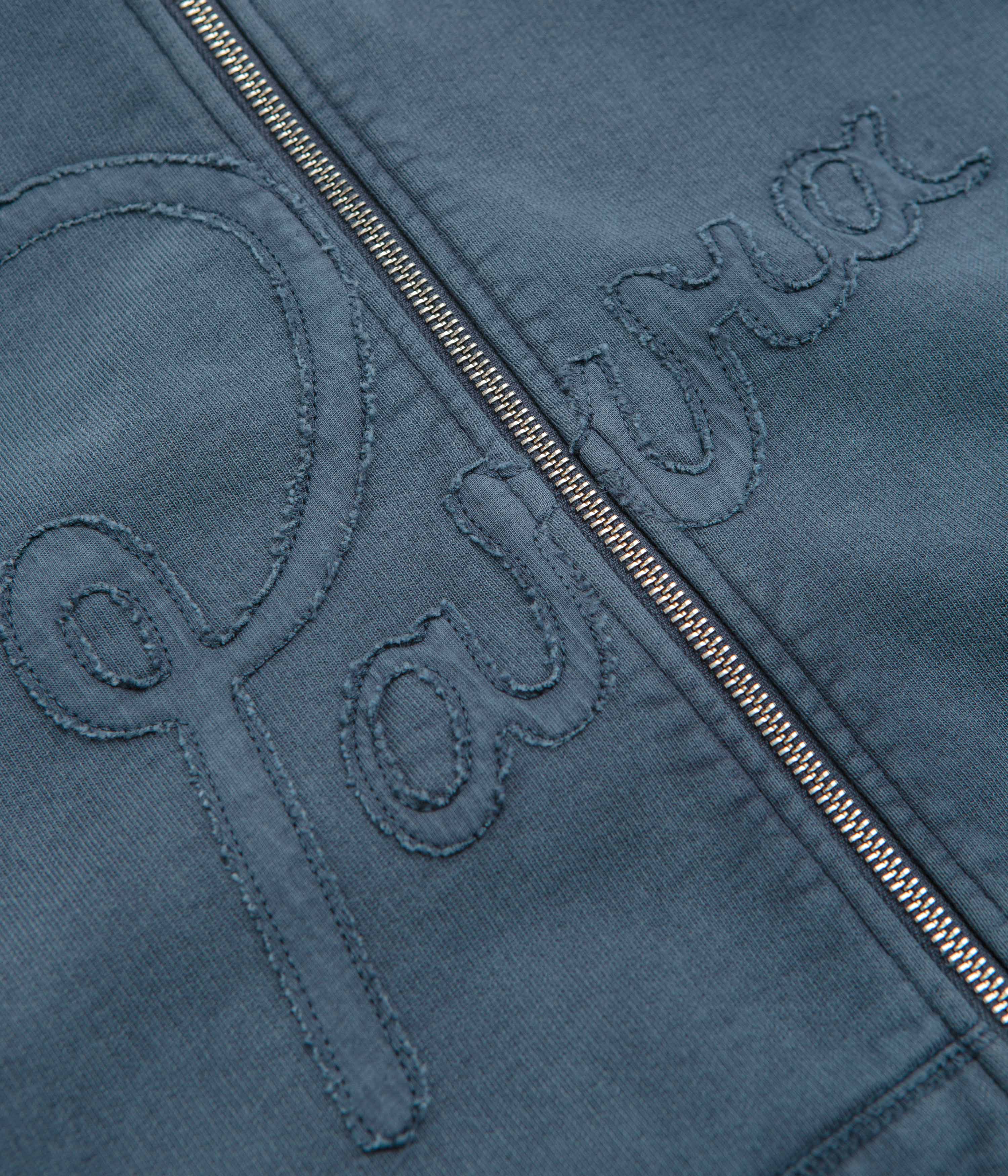 by Parra Not Fade Away Zip Hoodie - Washed Dark Grey - Image 4