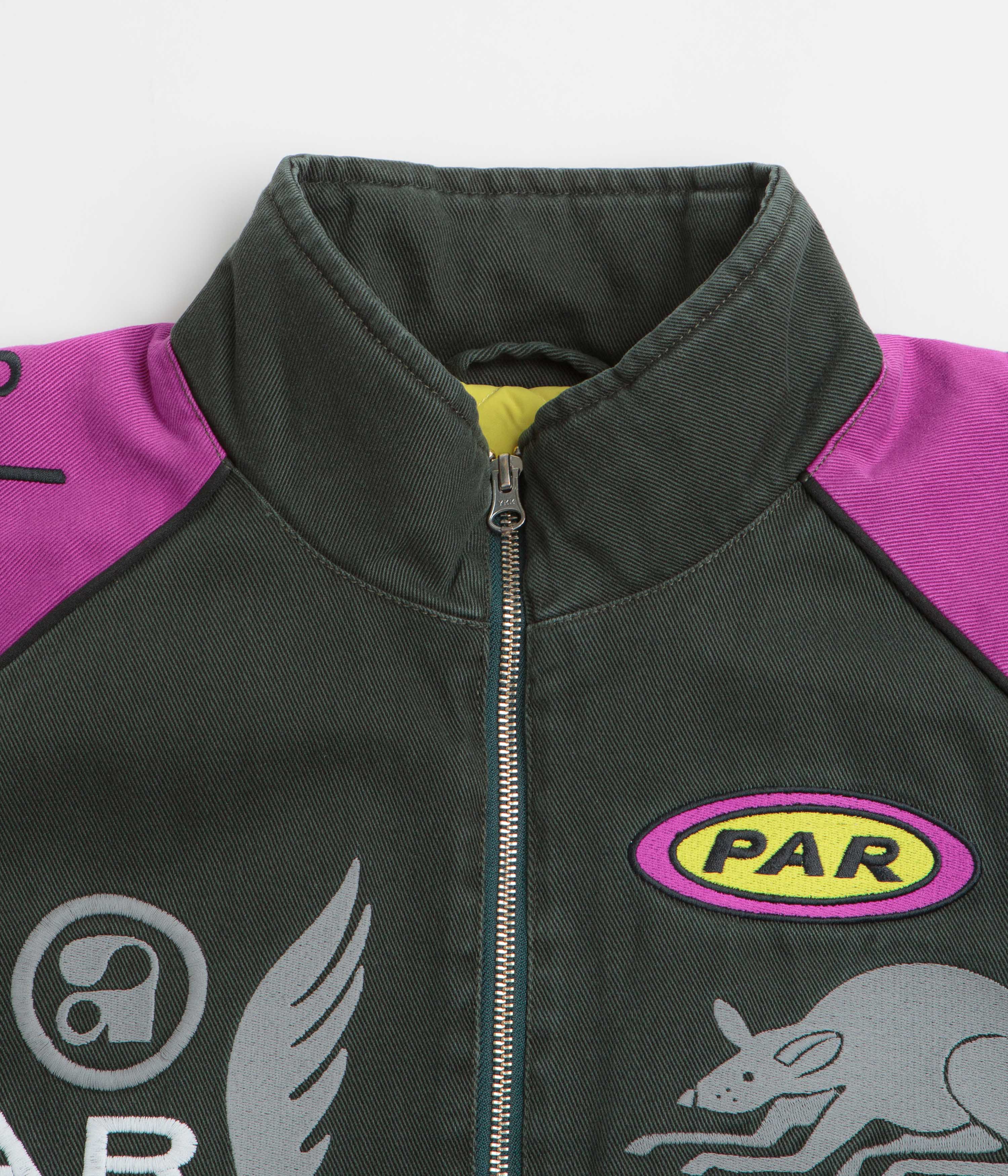 by Parra Owl Meets Rat Racing Jacket - Purple Pink - Image 4