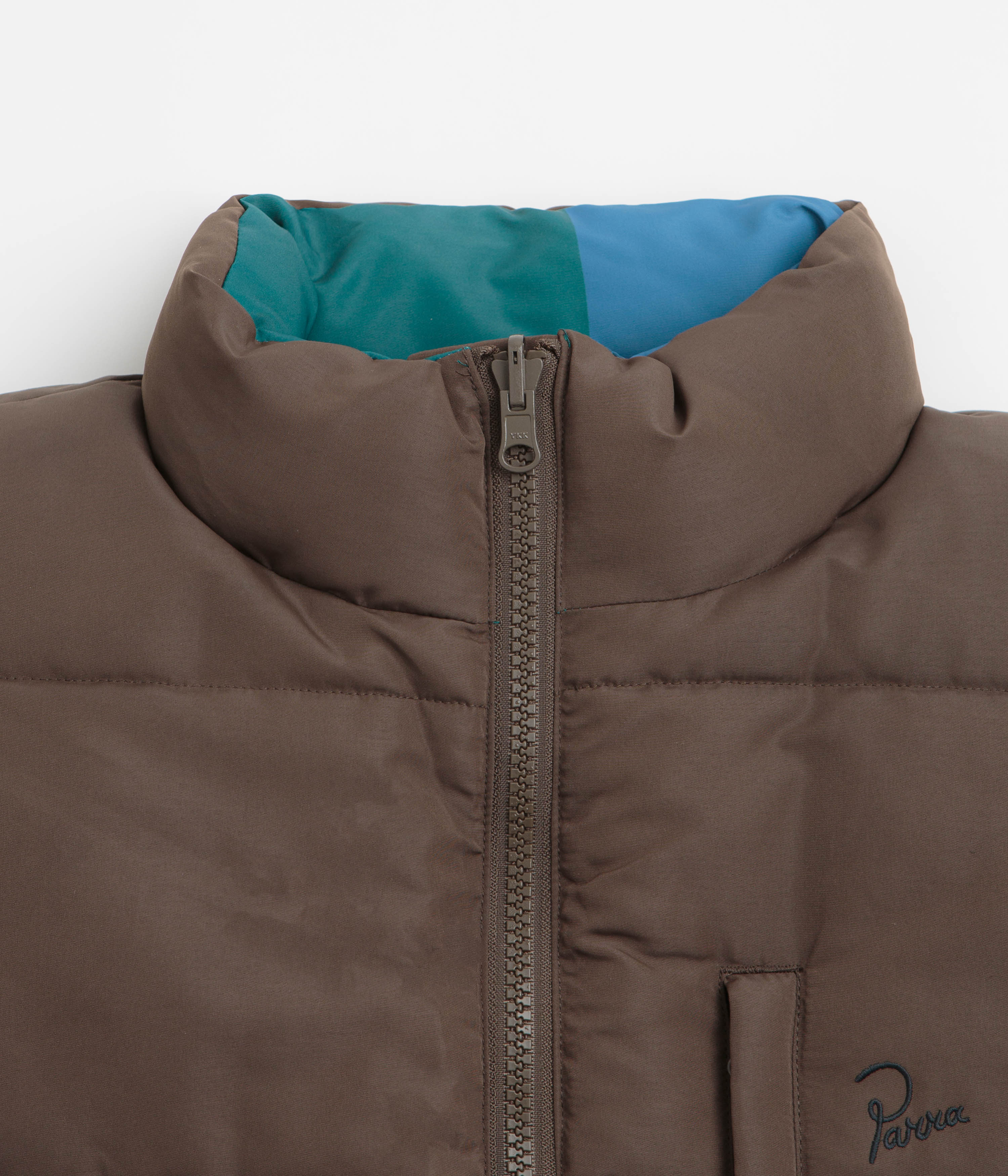 by Parra Protect The Sun Reversible Puffer Jacket - Brown - Image 6