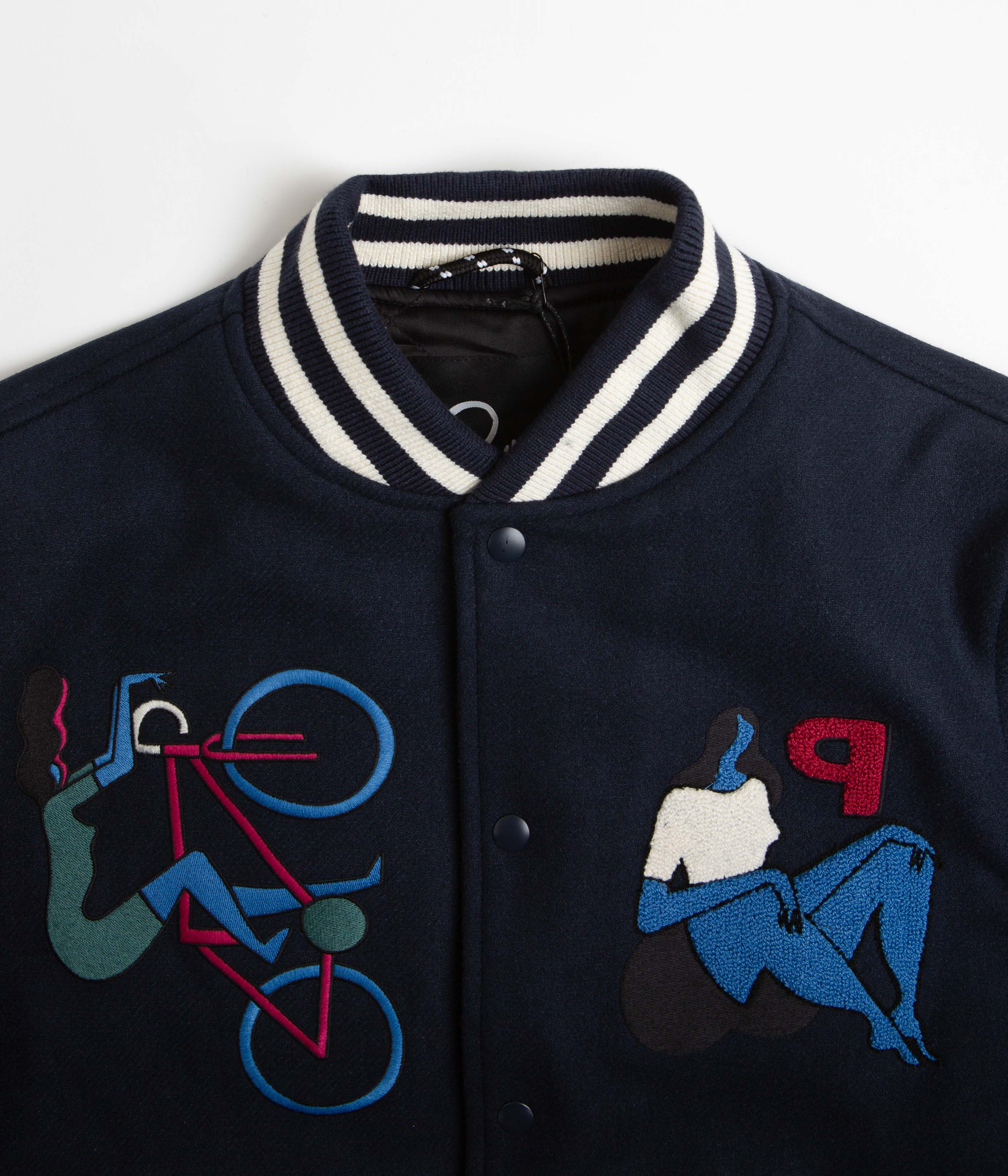by Parra Run Sit & Bike Varsity Jacket - Navy Blue - Image 6