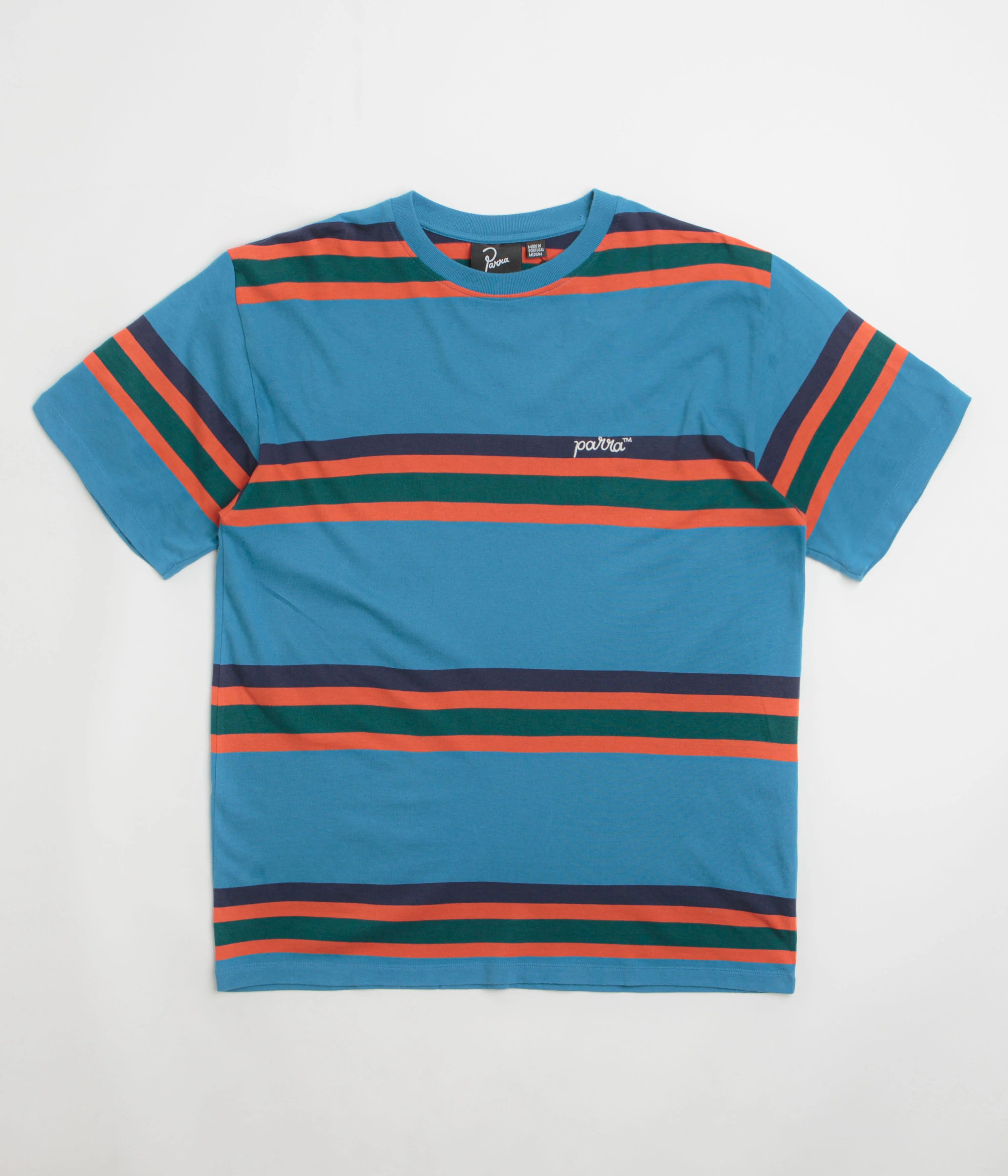 by Parra Script Striped T-Shirt - Blue