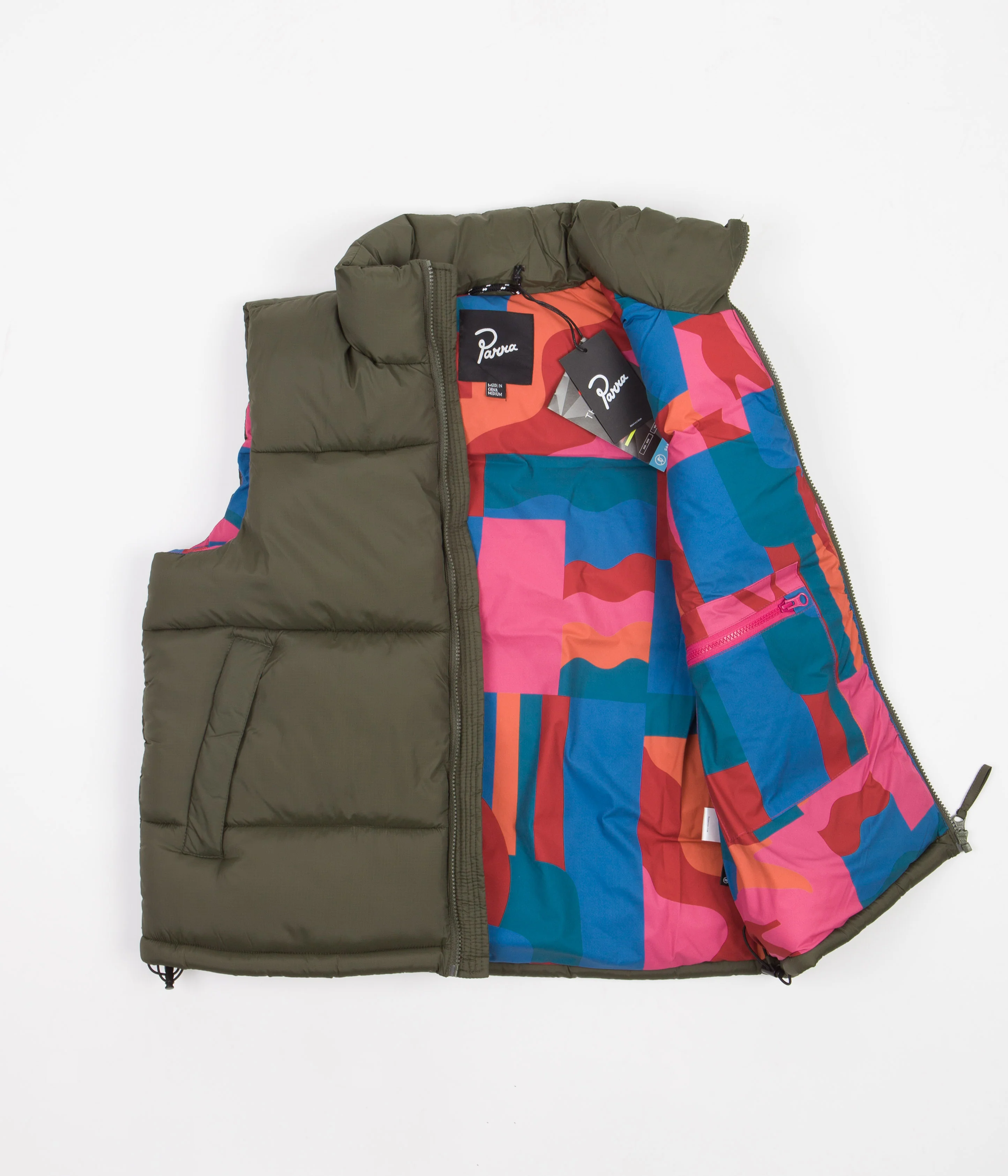 by Parra Sitting Pear Puffer Vest - Olive - Image 9