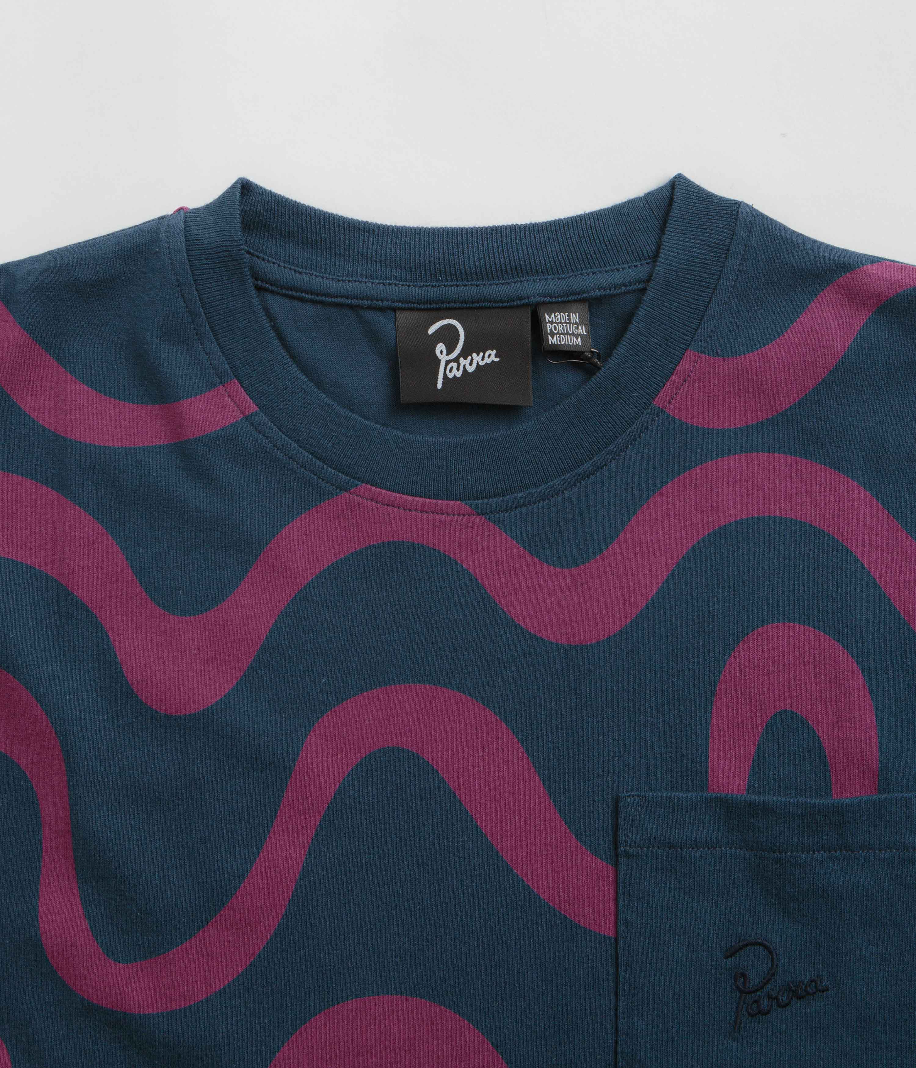 by Parra Sound Waved T-Shirt - Navy Blue - Image 3