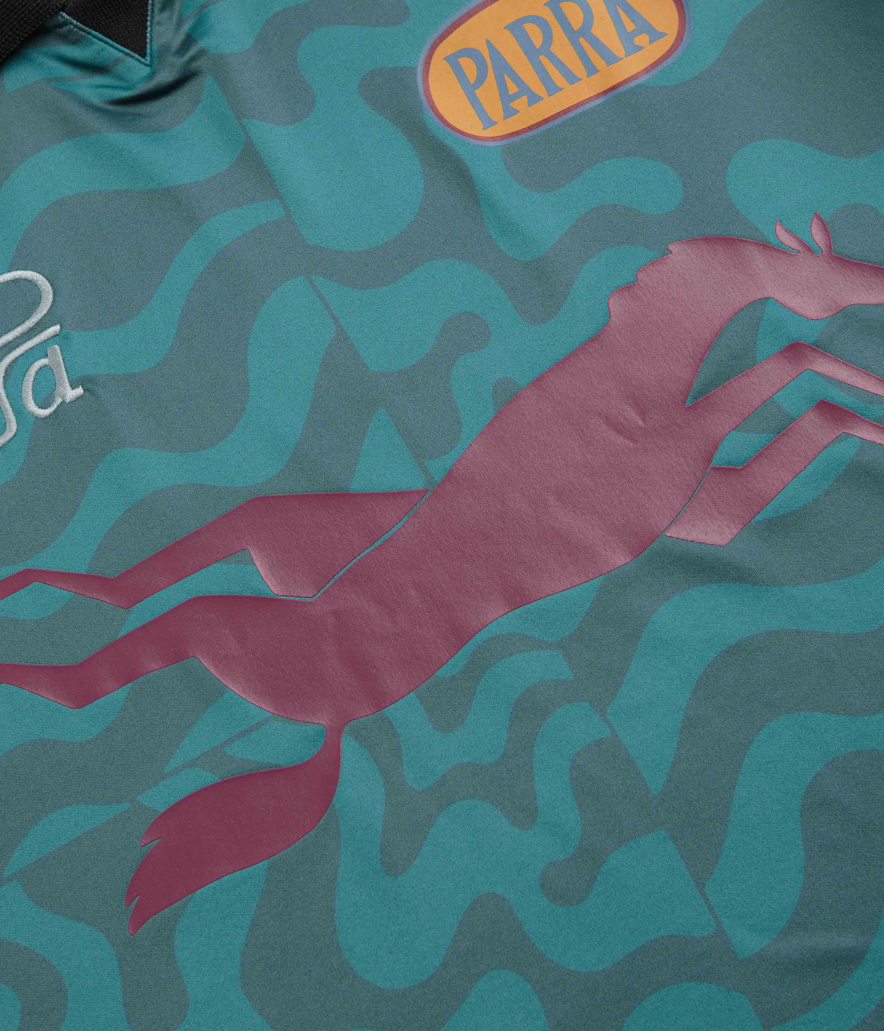by Parra Sports Flage Polo Shirt - Deep Sea Green - Image 4