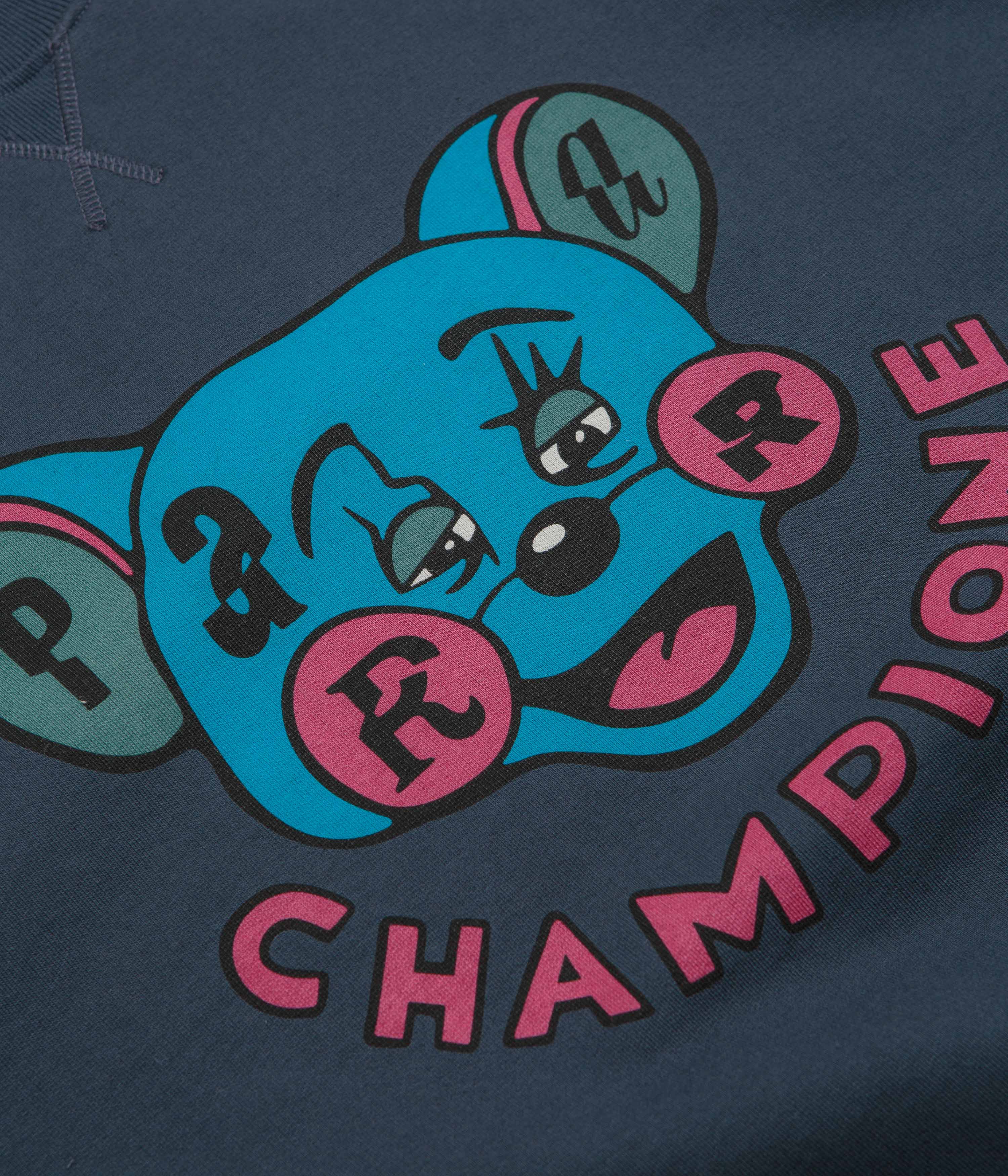 by Parra Tired Champione Crewneck Sweatshirt - Navy Blue - Image 3