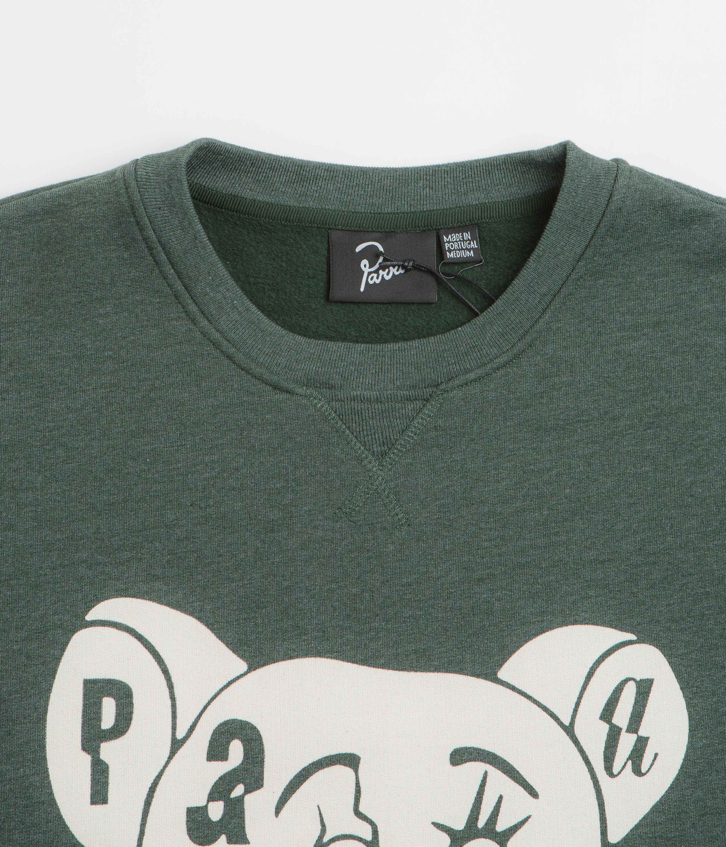 by Parra Tired Champione Crewneck Sweatshirt - Pine Green - Image 2