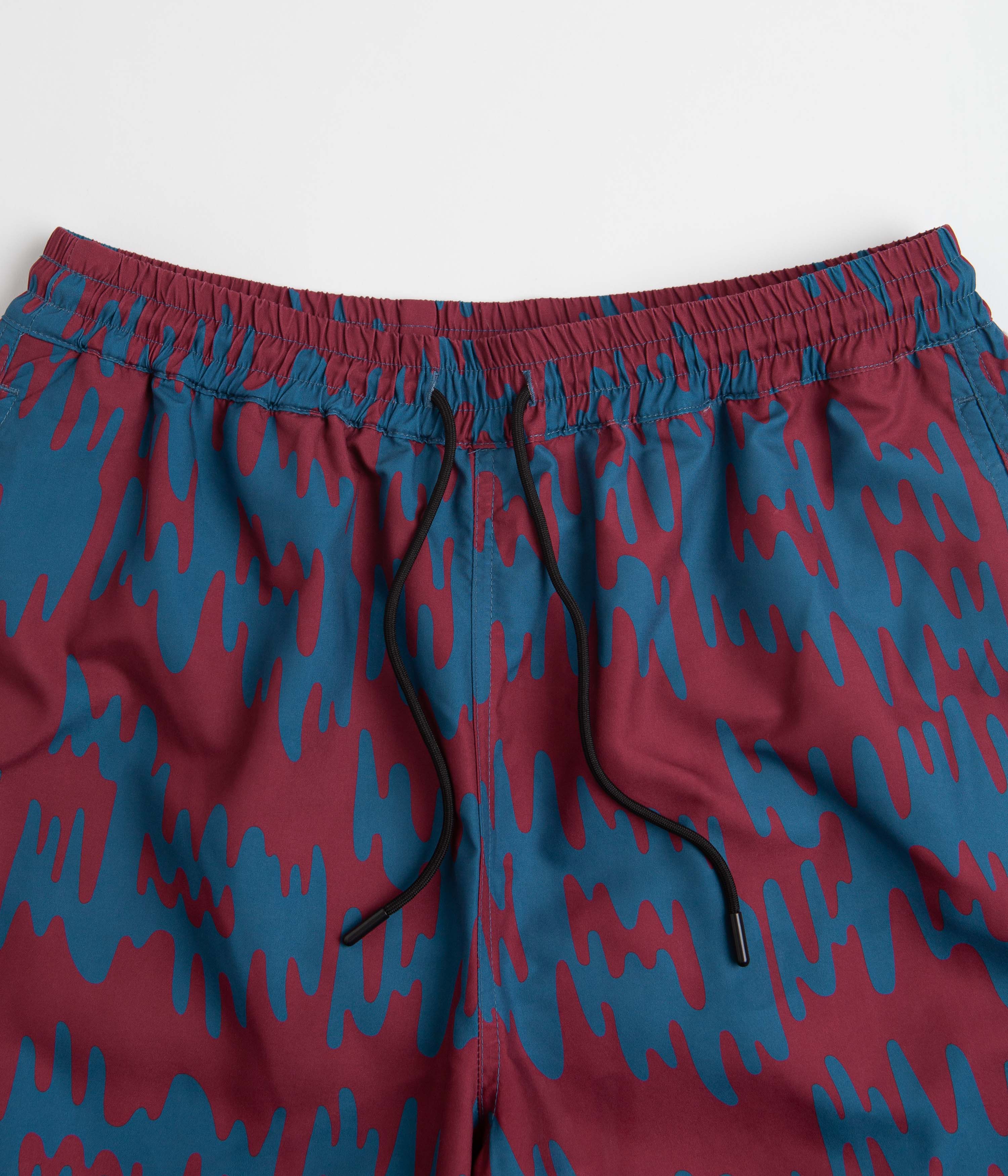 by Parra Tremor Pattern Swim Shorts - Deep Red - Image 4