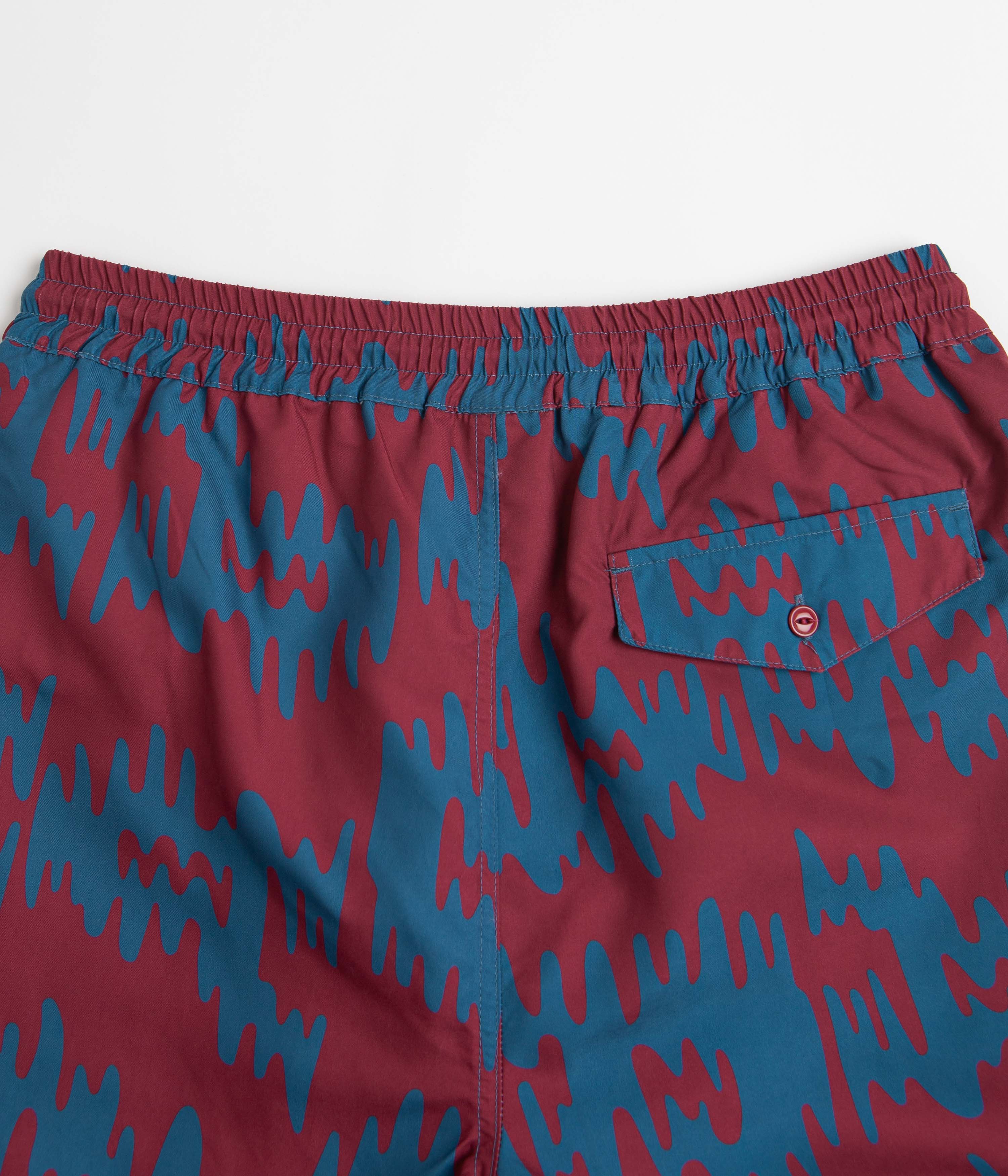 by Parra Tremor Pattern Swim Shorts - Deep Red - Image 5