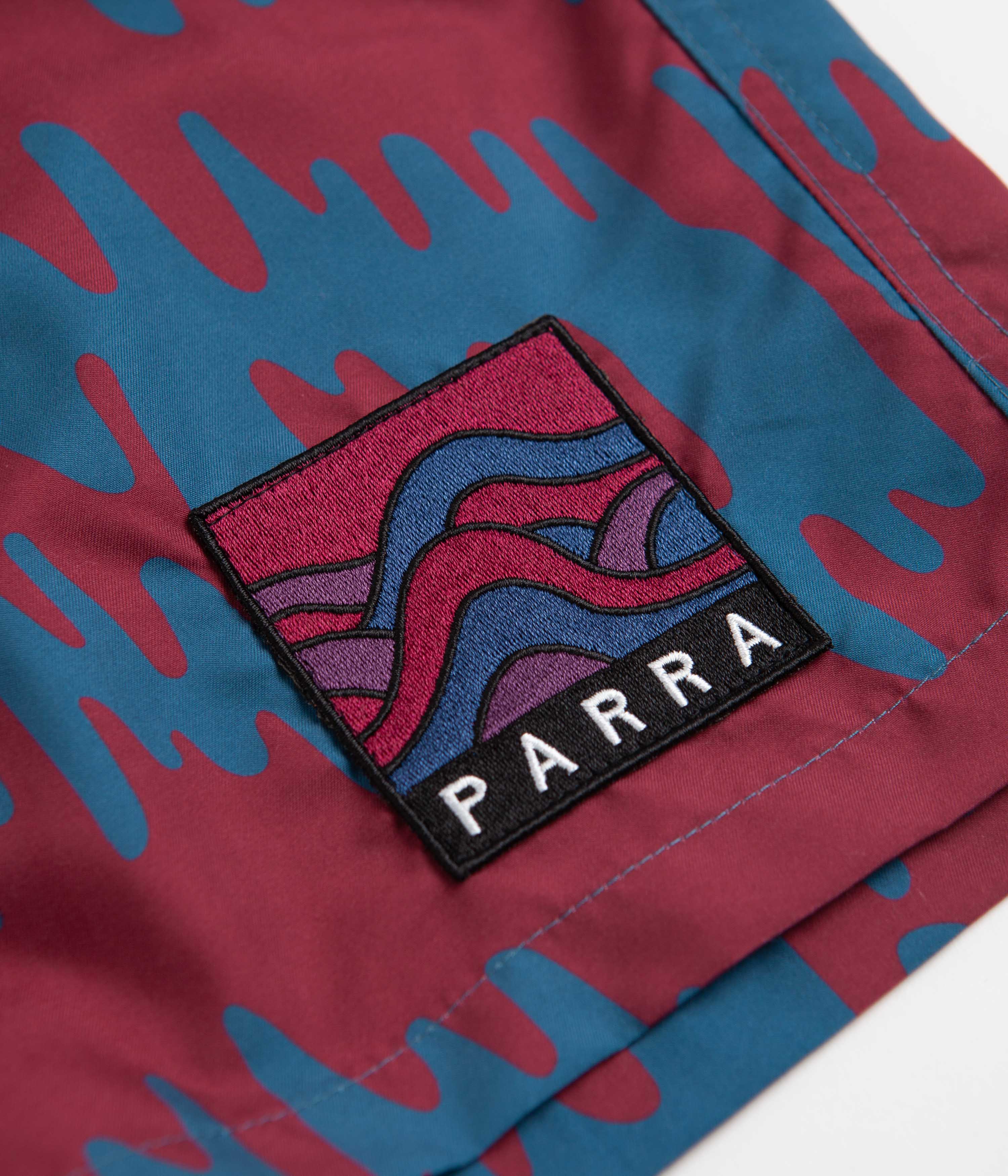 by Parra Tremor Pattern Swim Shorts - Deep Red - Image 6