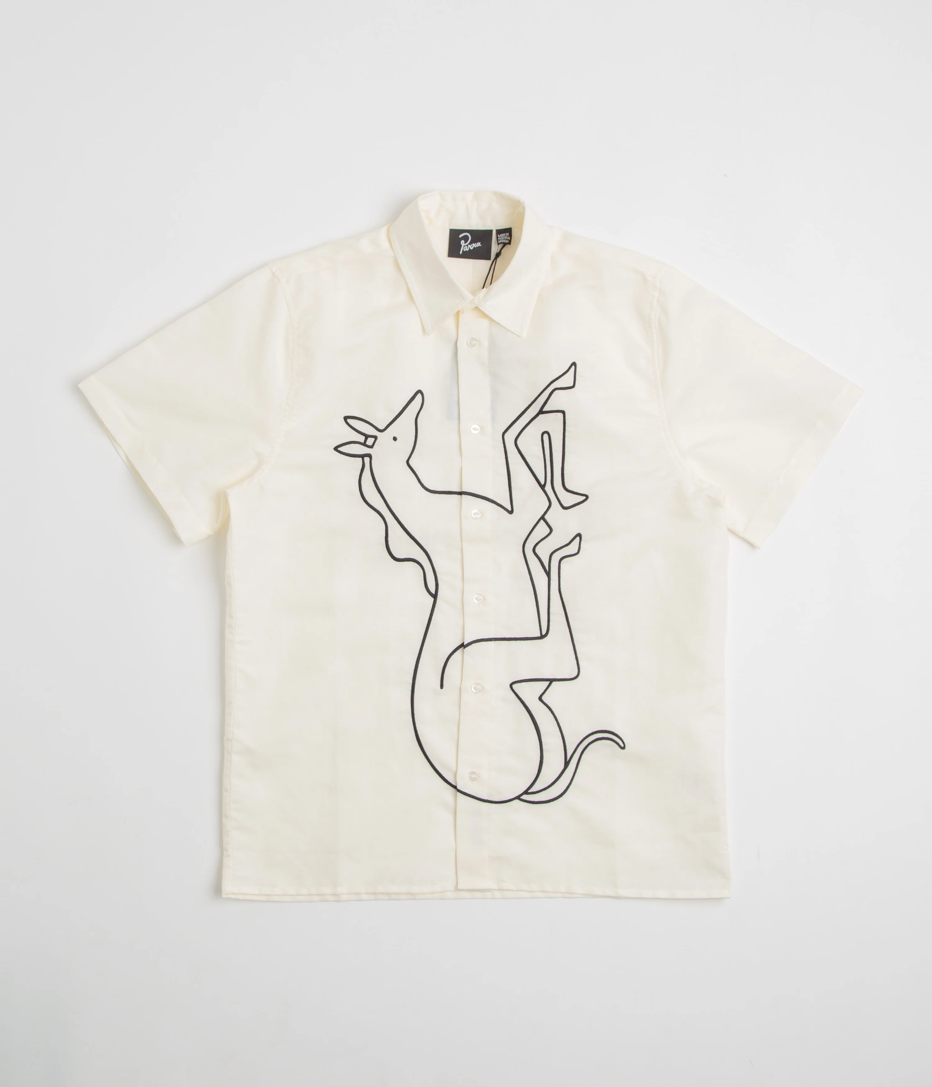 by Parra Vertical Horse Short Sleeve Shirt - Off White