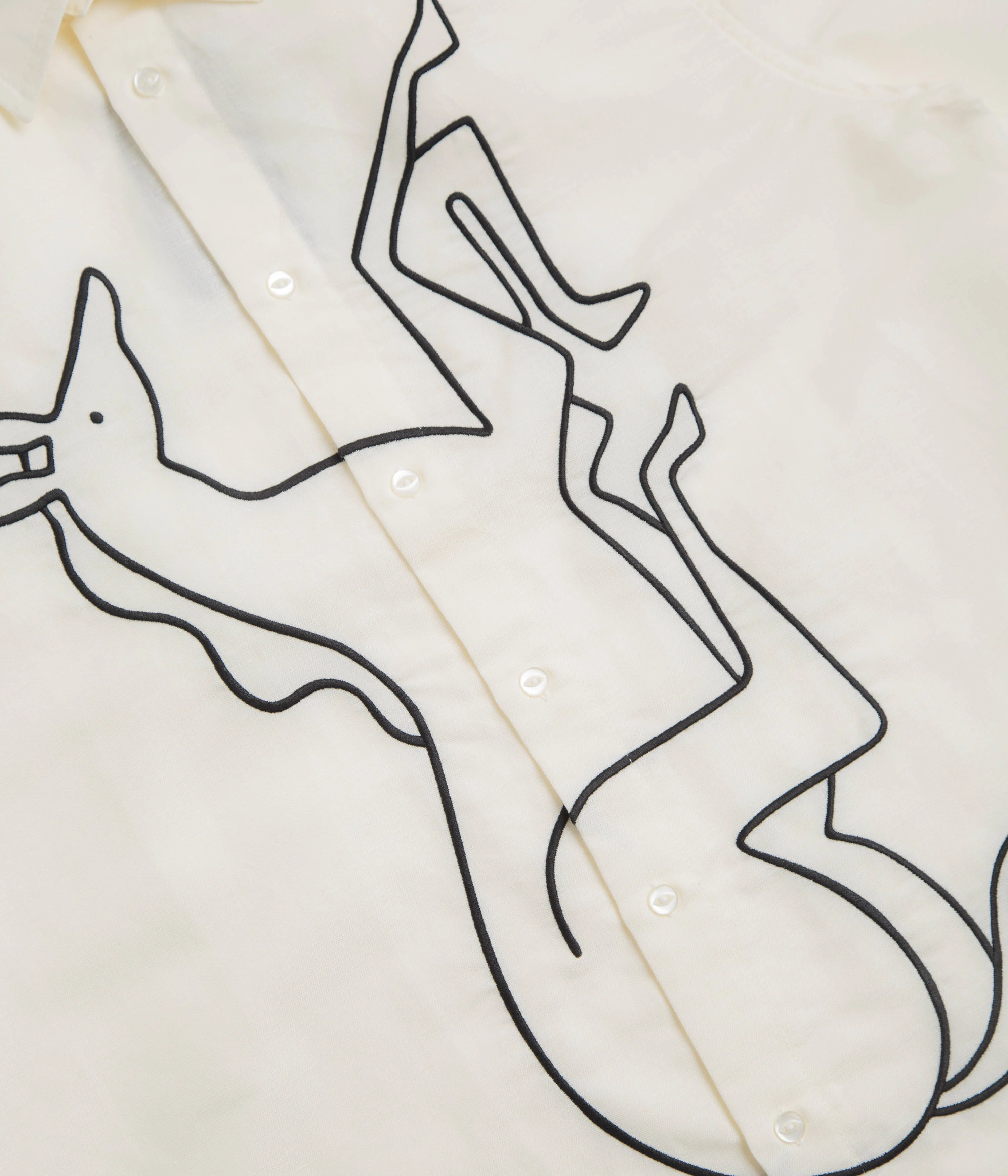 by Parra Vertical Horse Short Sleeve Shirt - Off White - Image 2