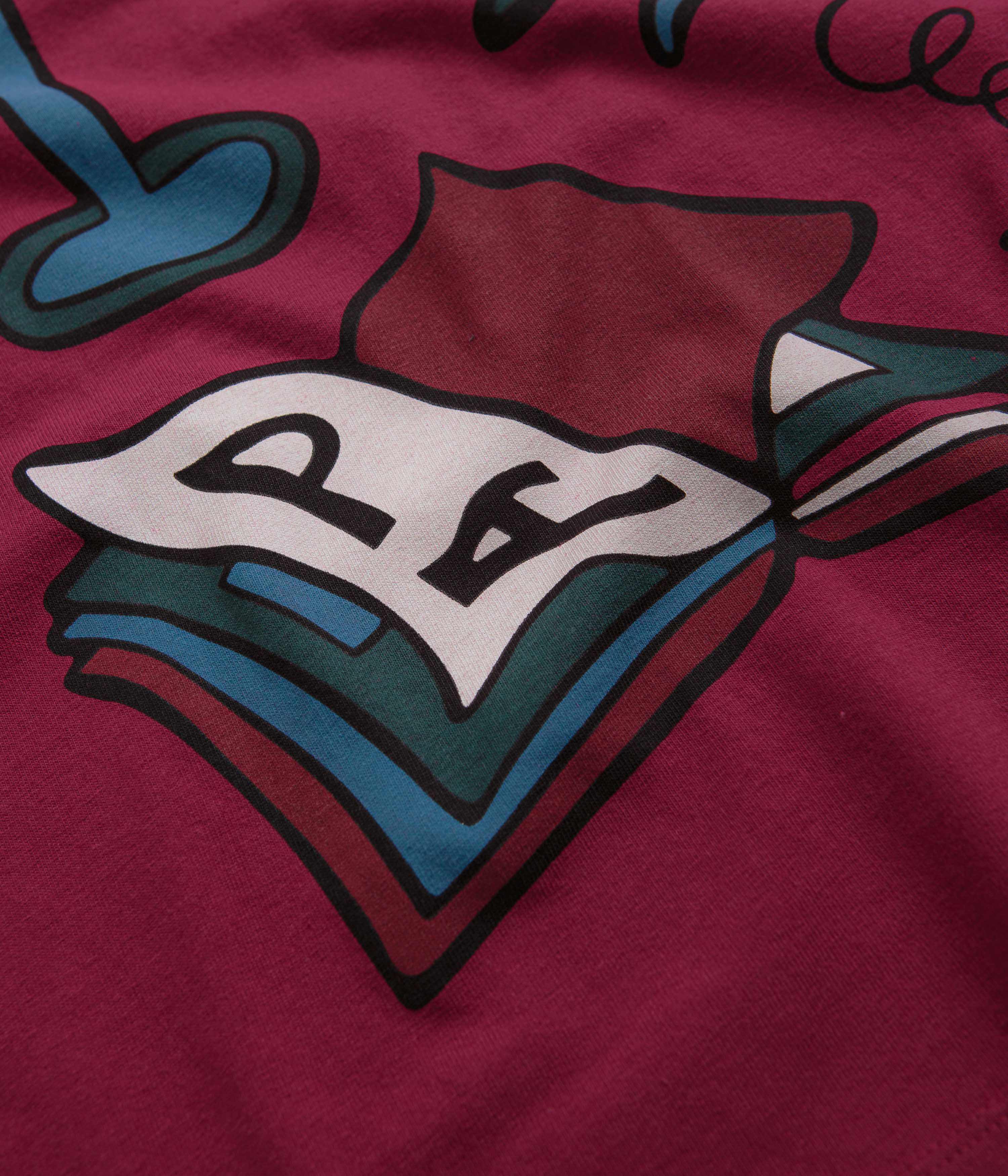 by Parra Wine And Books Long Sleeve T-Shirt - Beet Red - Image 7