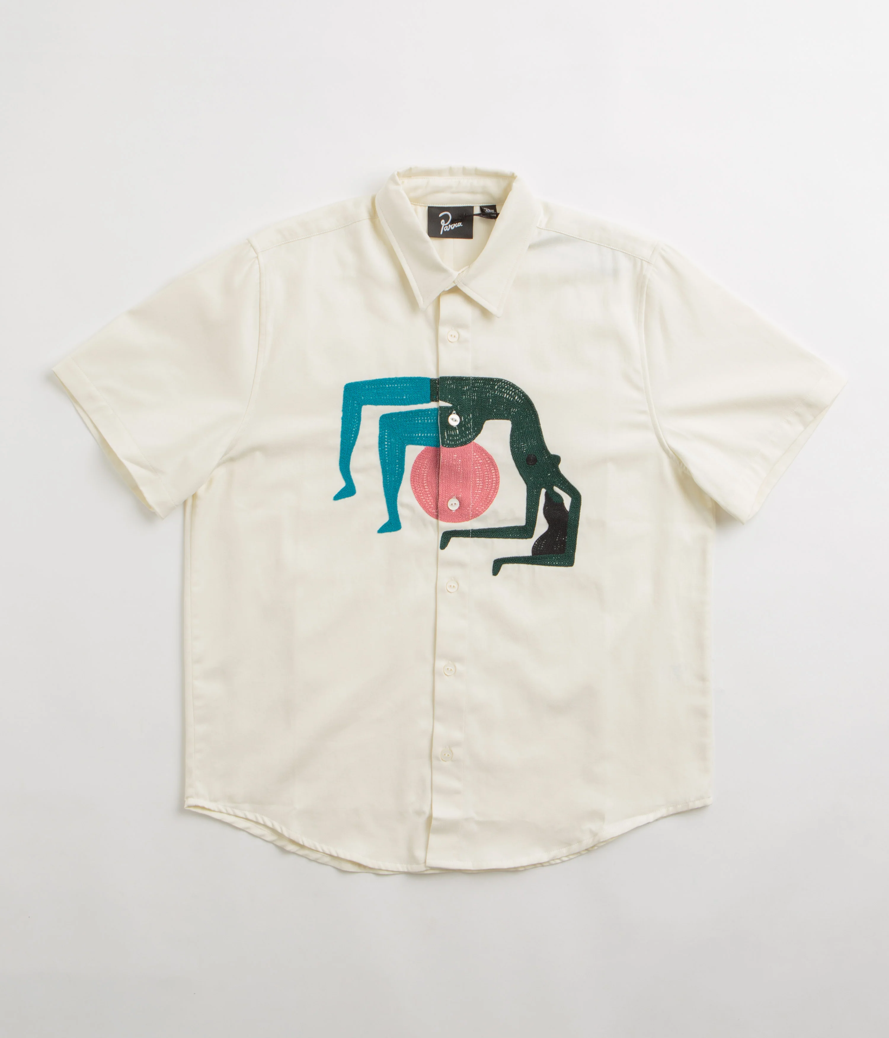 by Parra Yoga Balled Short Sleeve Shirt - Off White