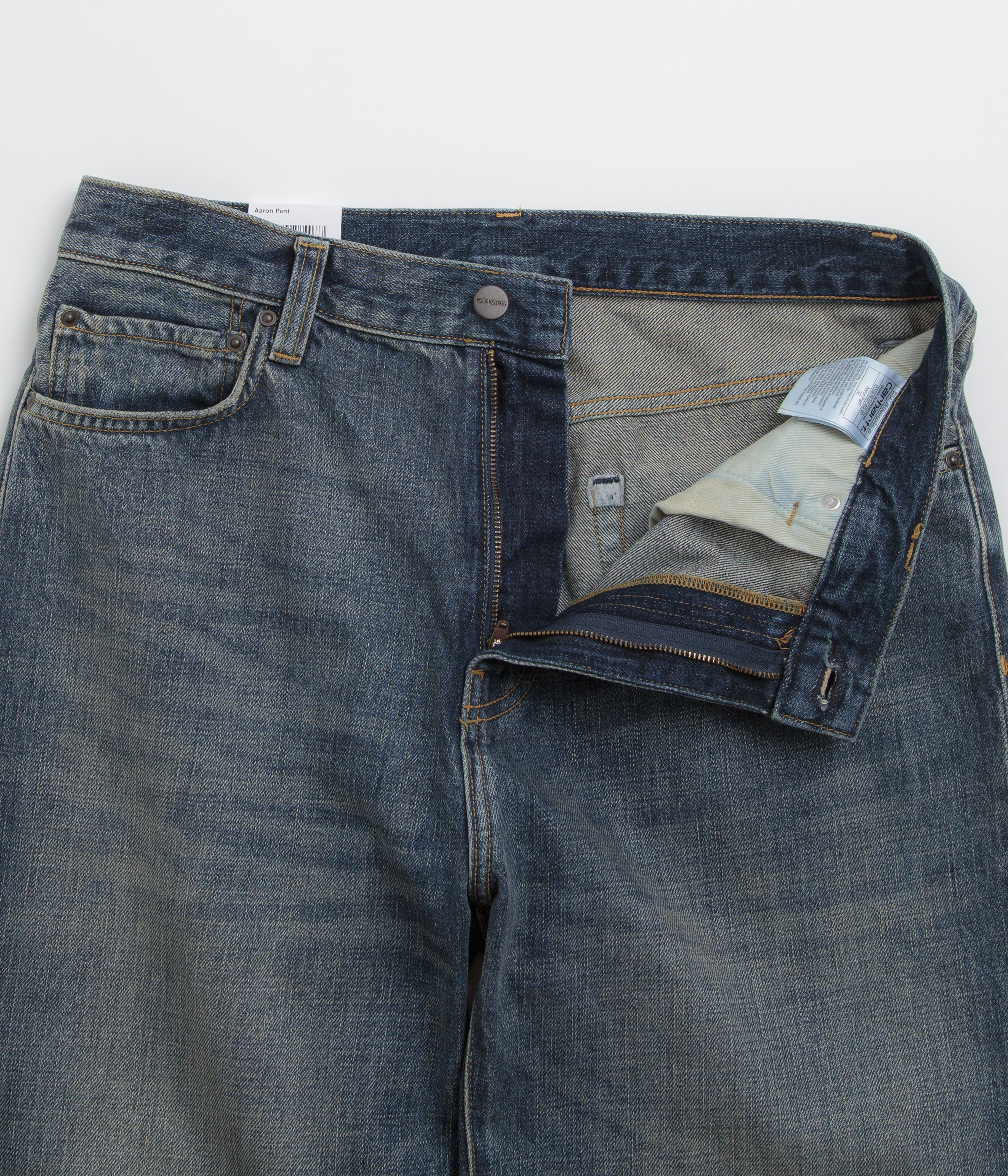 Carhartt Aaron Pants - Blue Worn Used Wash - Image 5