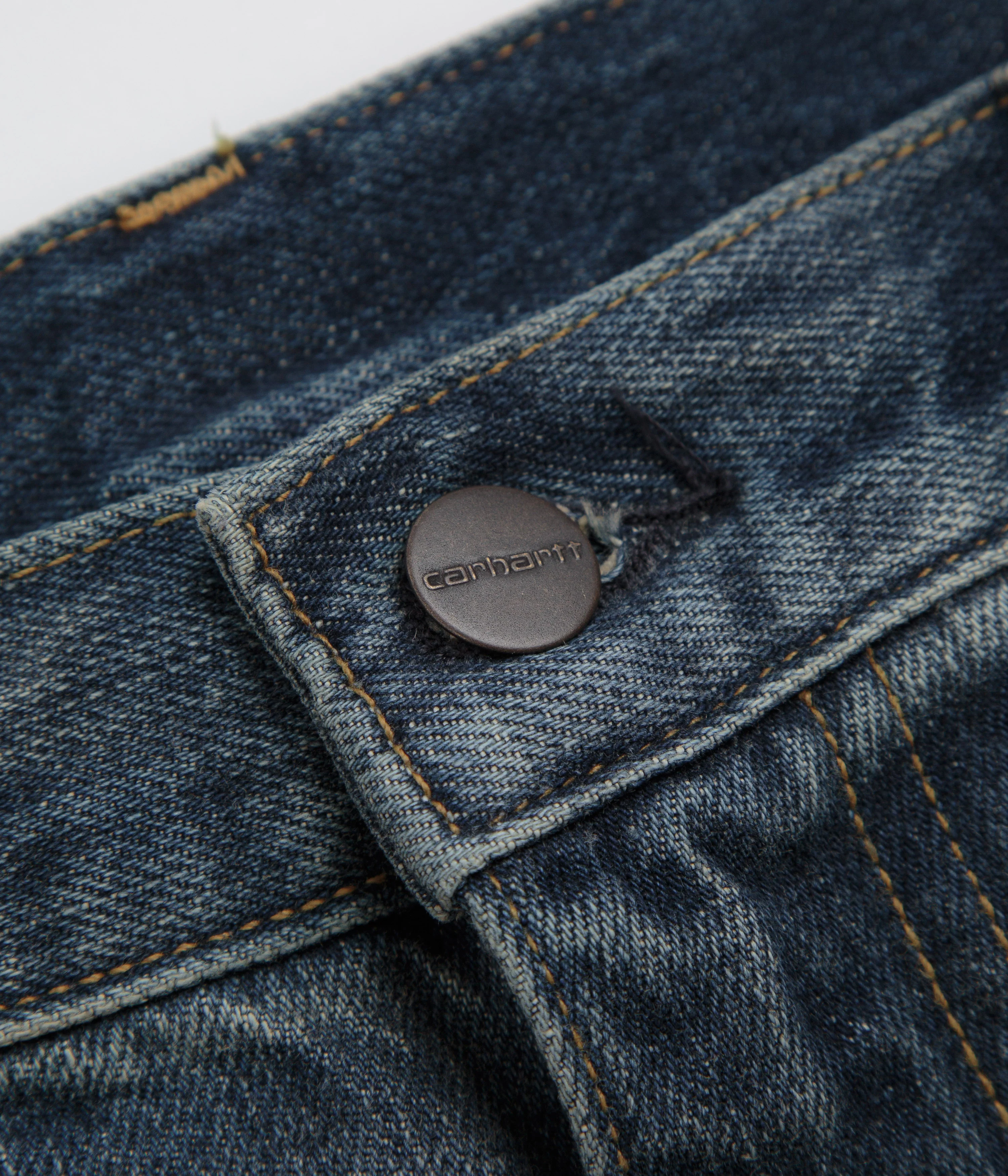Carhartt Aaron Pants - Blue Worn Used Wash - Image 7