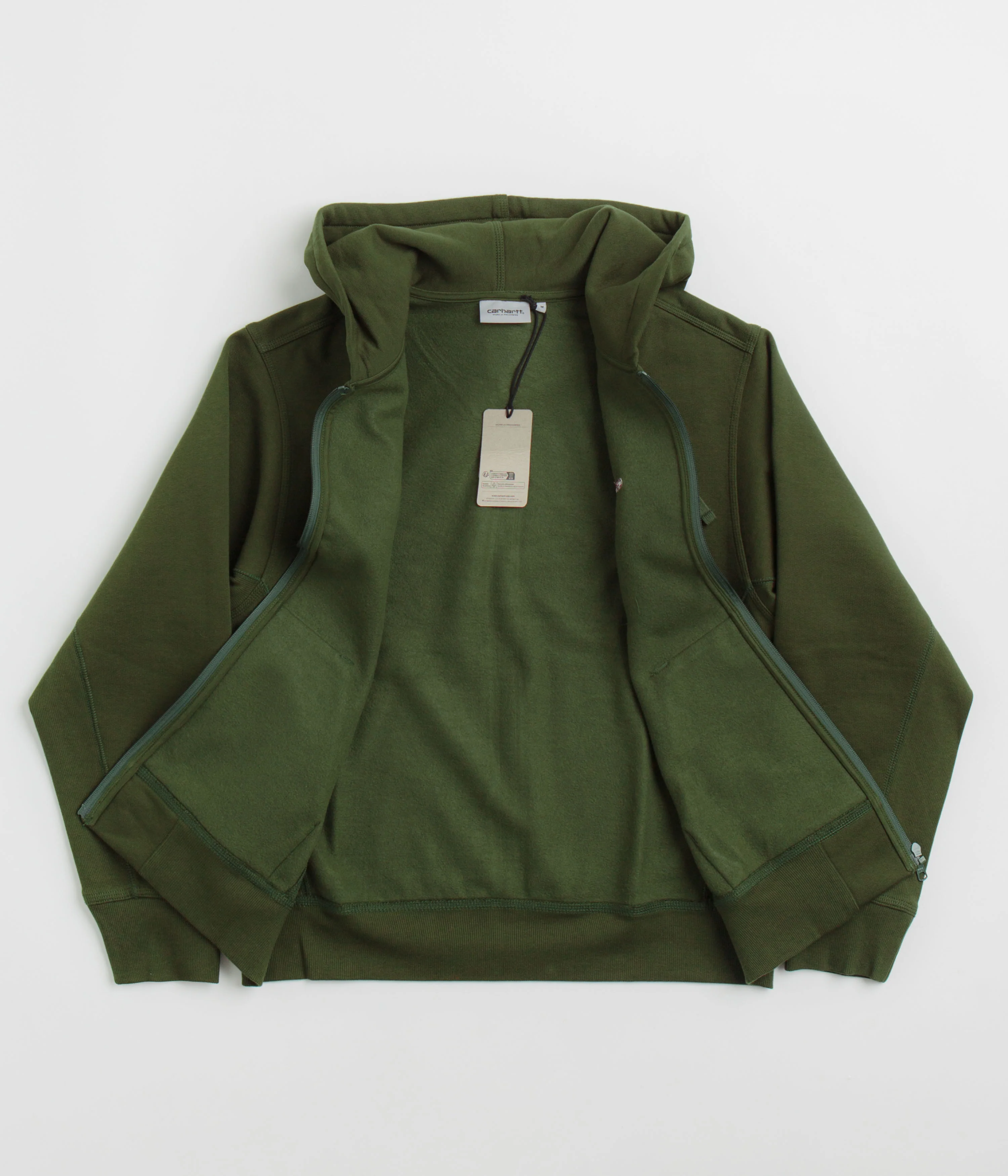 Carhartt American Script Hooded Jacket - Tarragon - Image 2