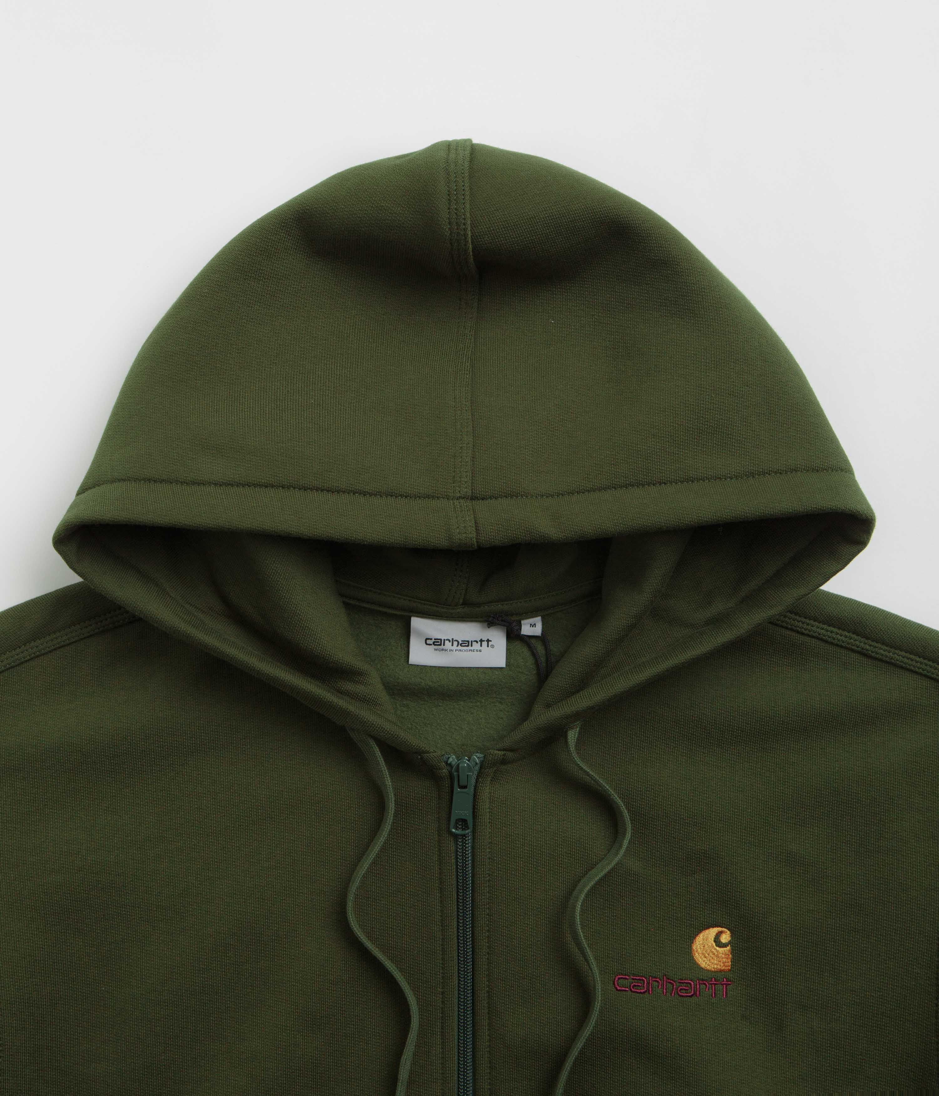 Carhartt American Script Hooded Jacket - Tarragon - Image 5