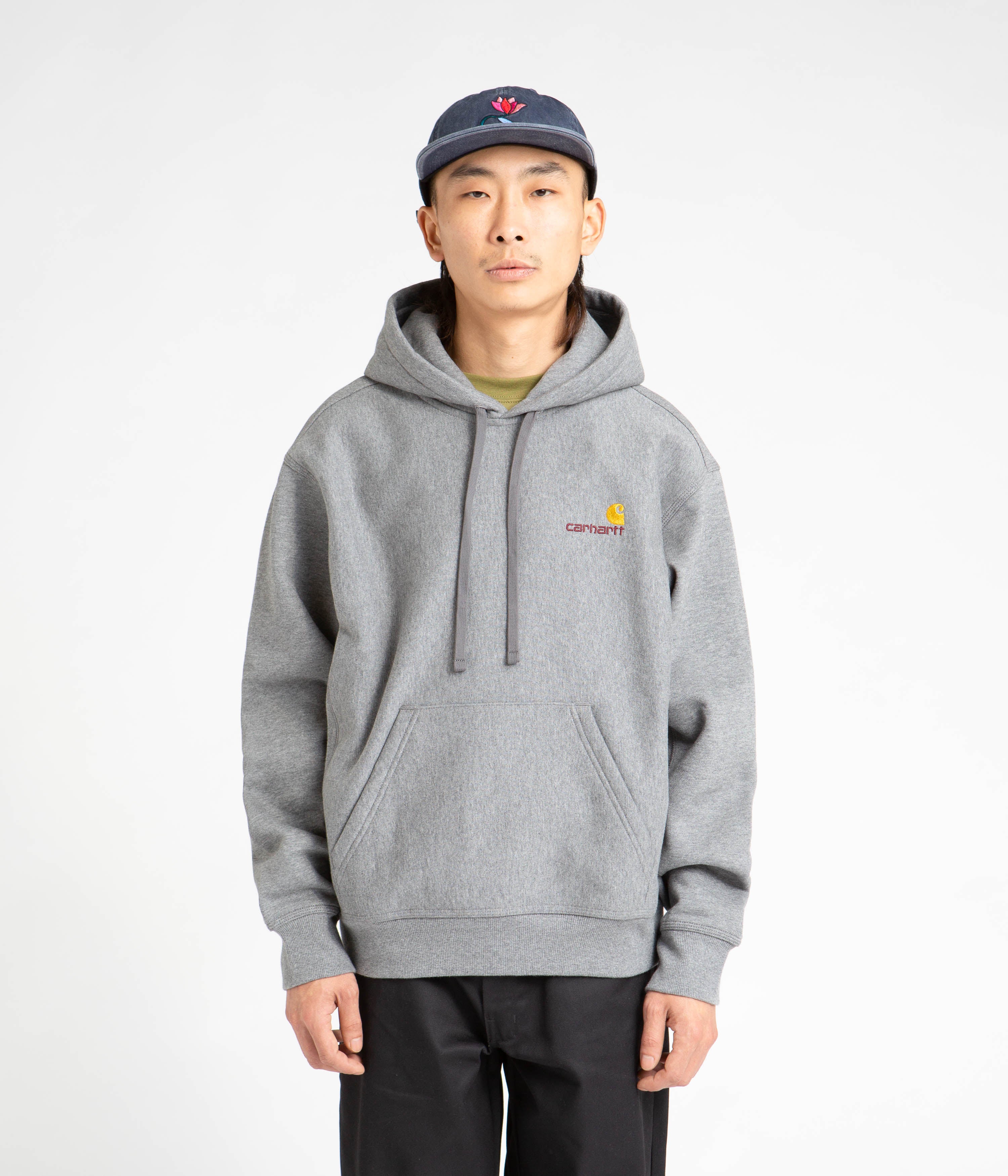 Carhartt American Script Hoodie - Dark Grey Heather