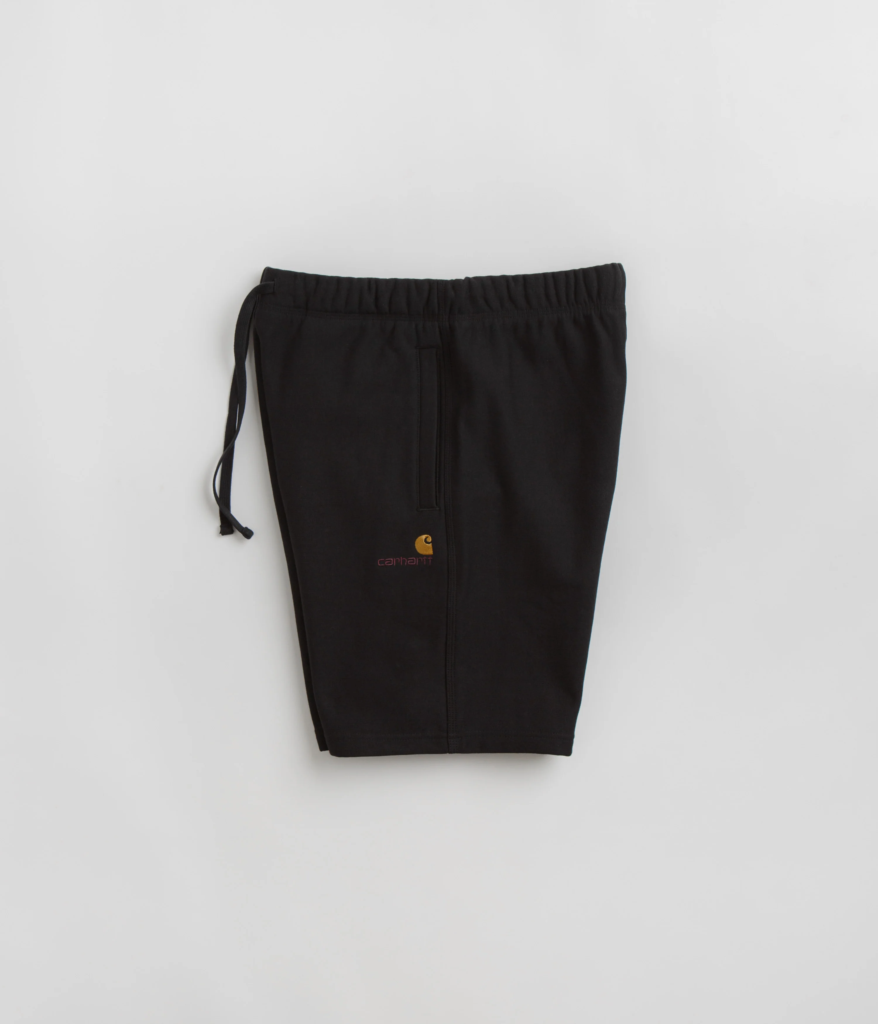 Carhartt American Script Sweat Shorts - Black - Image 2