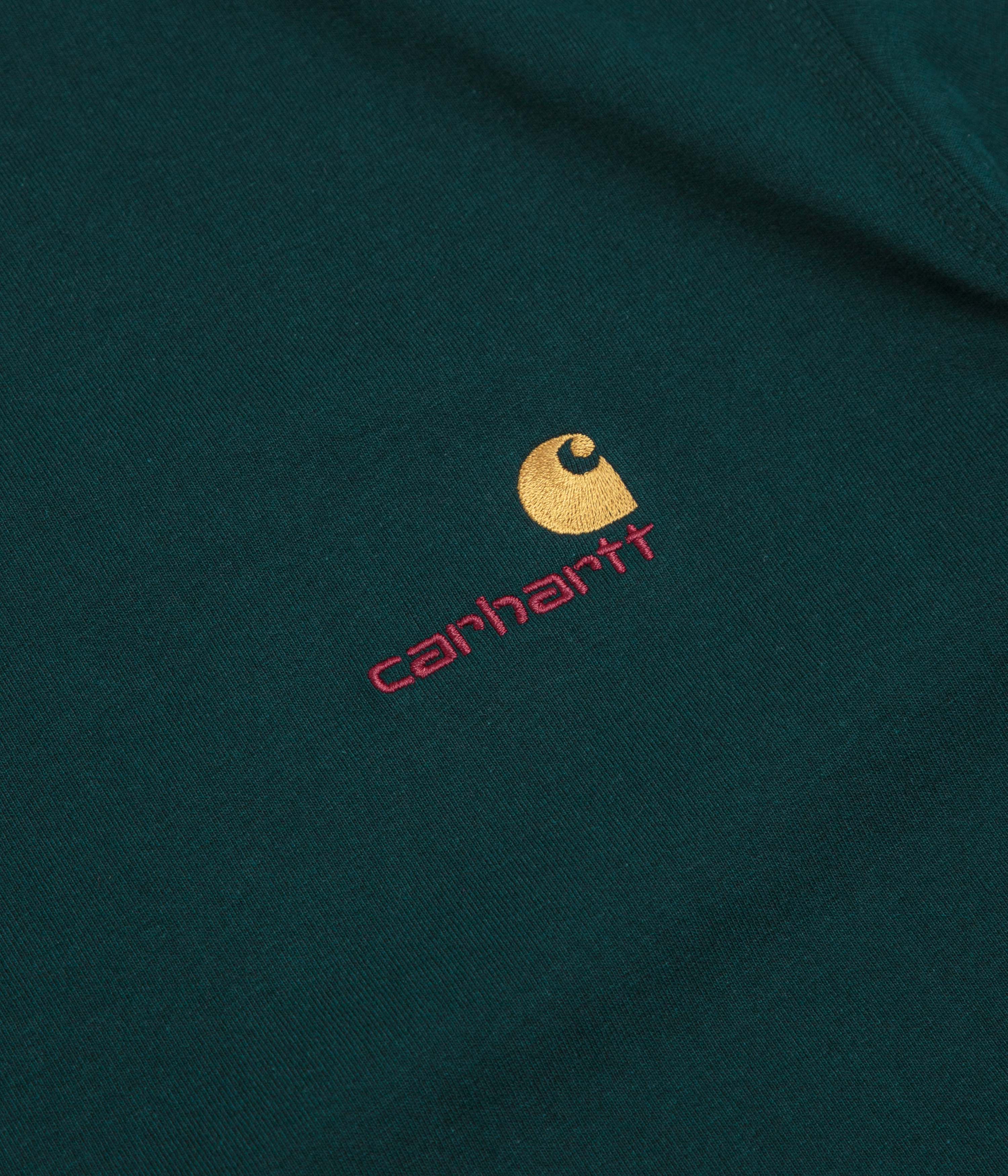 Carhartt American Script T-Shirt - Deep Lagoon / Deep Lagoon - Image 2