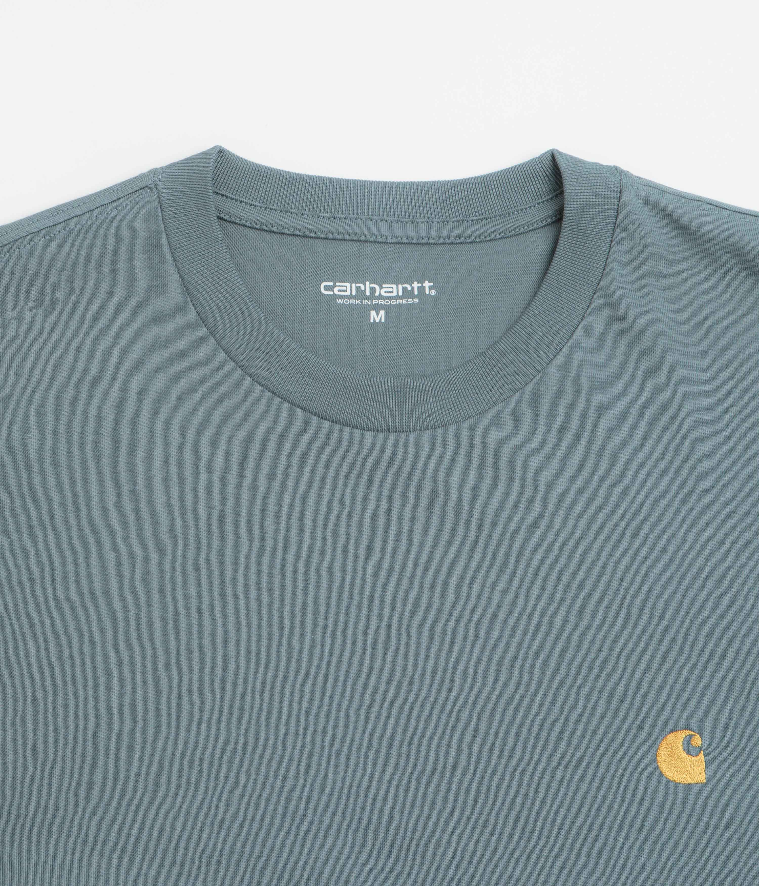 Carhartt Chase T-Shirt - Cozy Blue / Gold - Image 2