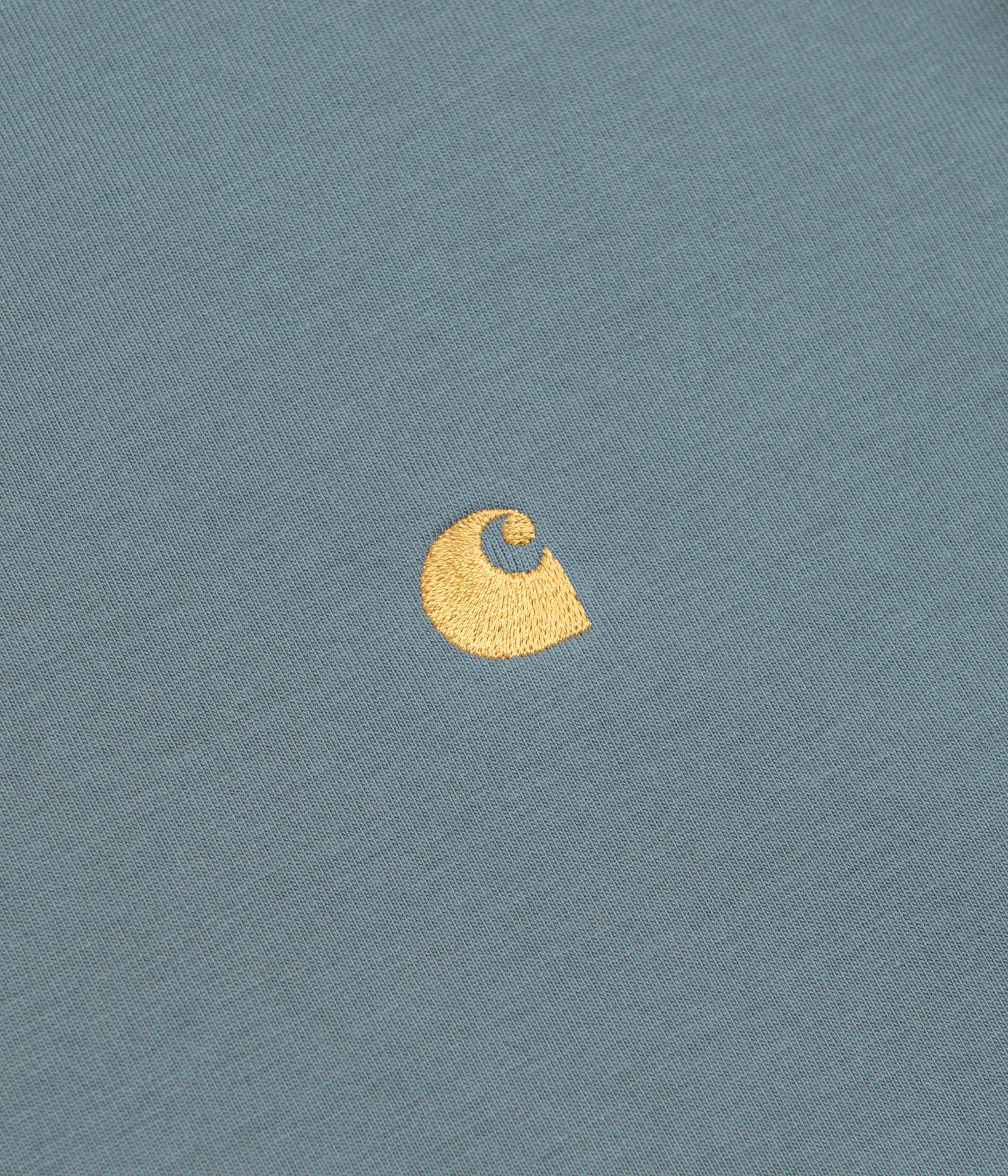 Carhartt Chase T-Shirt - Cozy Blue / Gold - Image 3