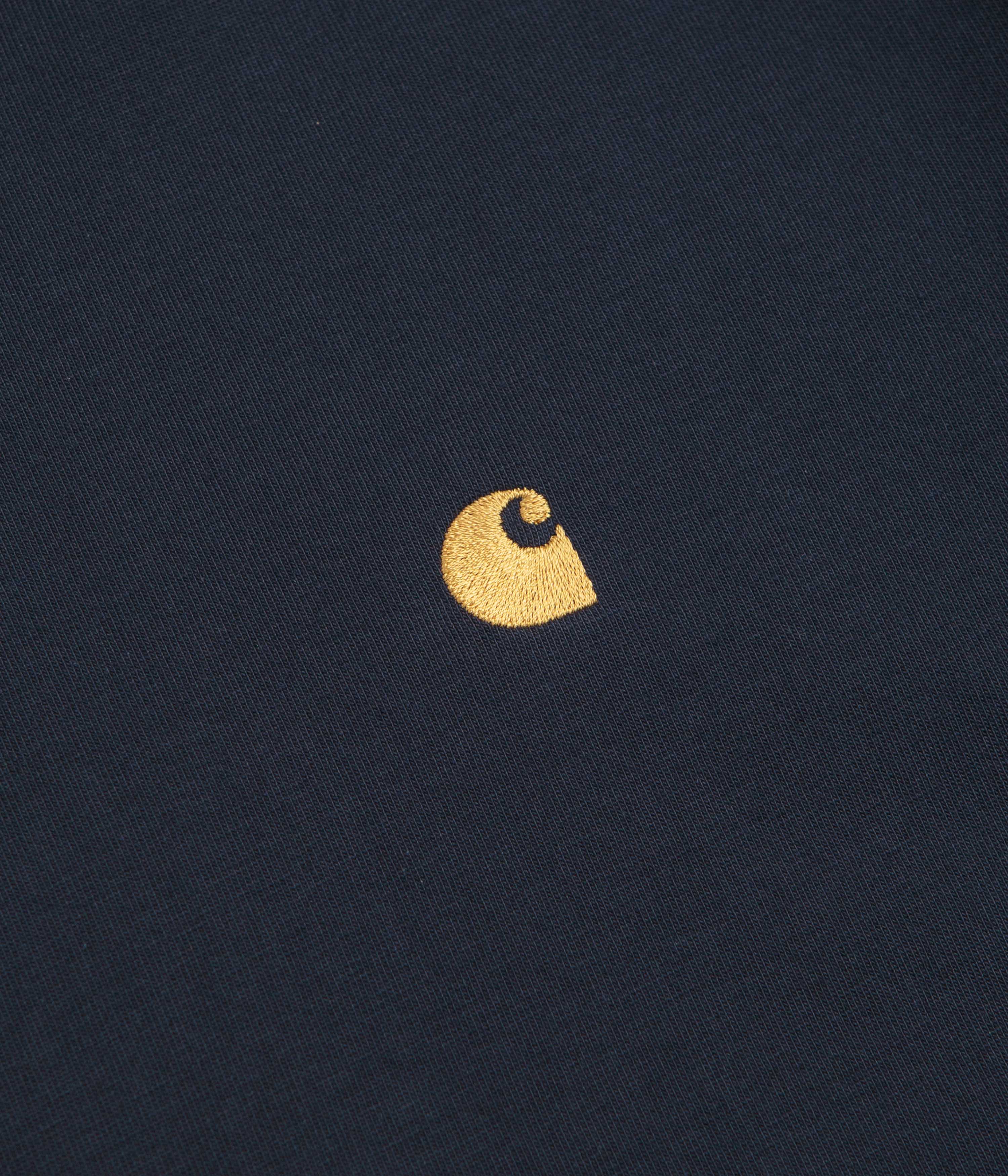 Carhartt Chase T-Shirt - Dark Navy / Gold - Image 3