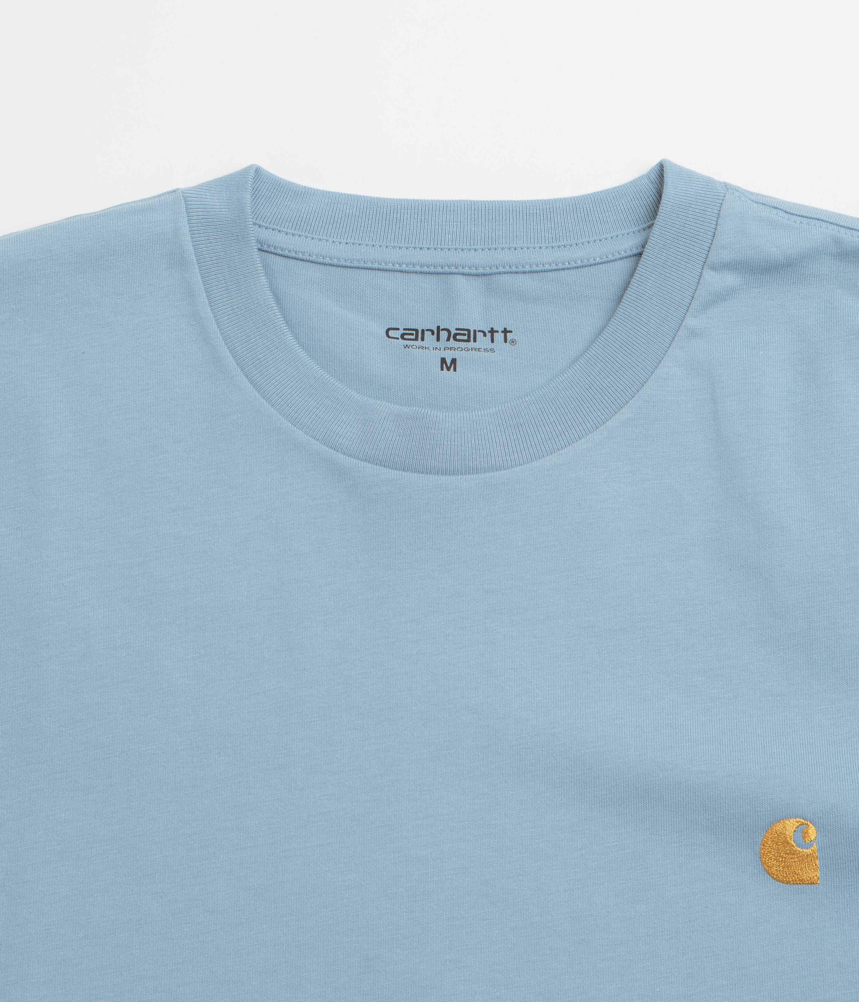 Carhartt Chase T-Shirt - Frosted Blue / Gold - Image 2