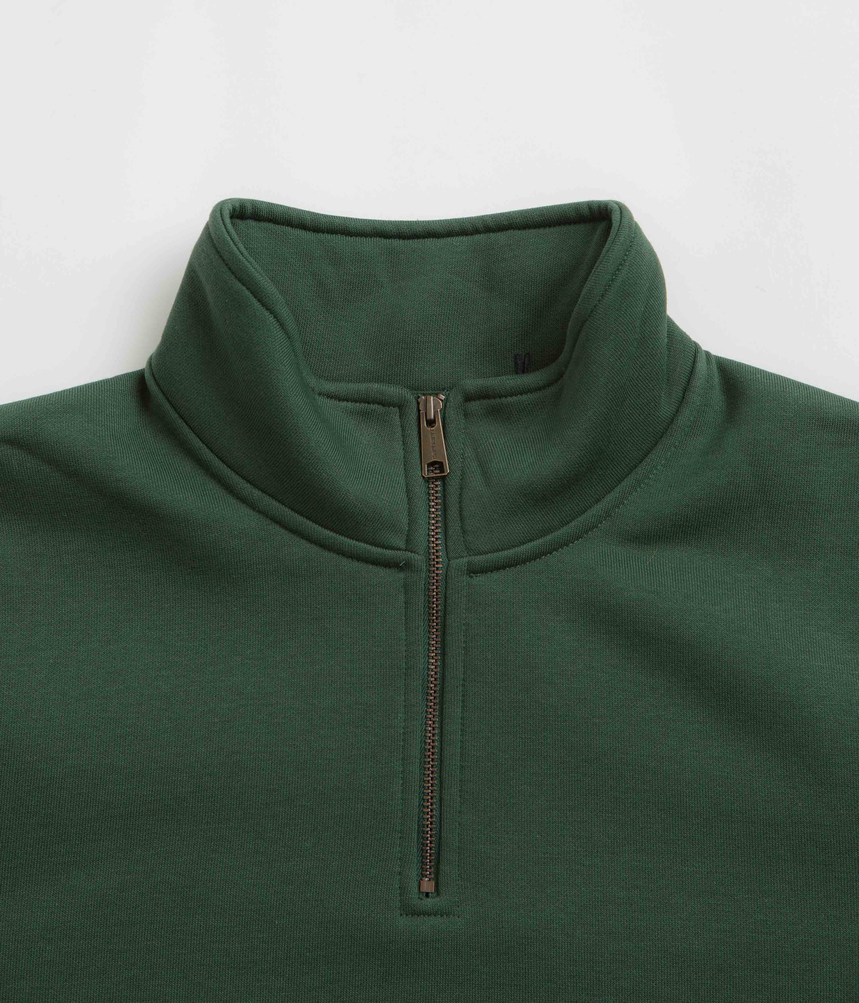 Carhartt Chase Zip Neck Sweatshirt - Sycamore Tree / Gold - Image 2